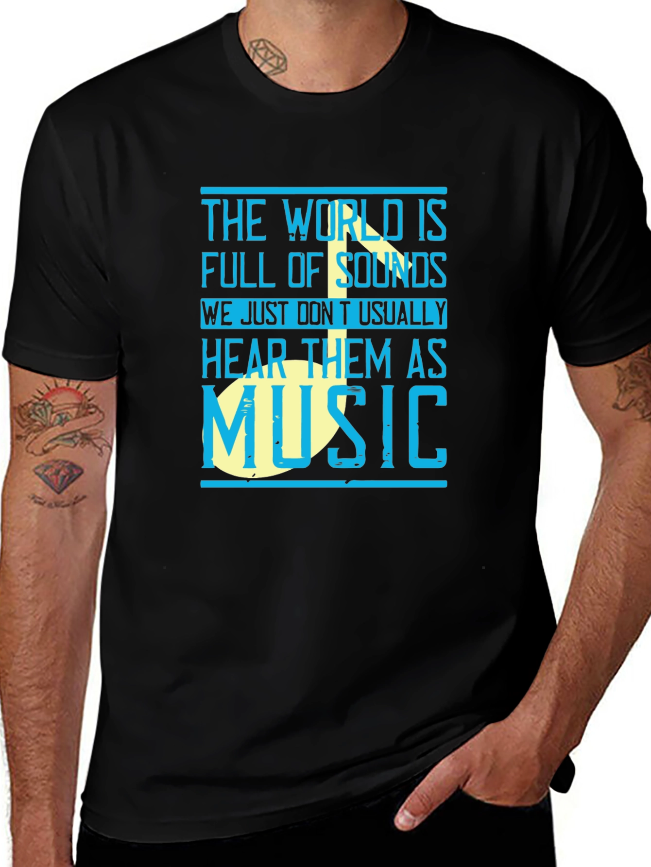 Variant 10 of Music Lover Graphic Tee - The World is Full of Sounds T-Shirt