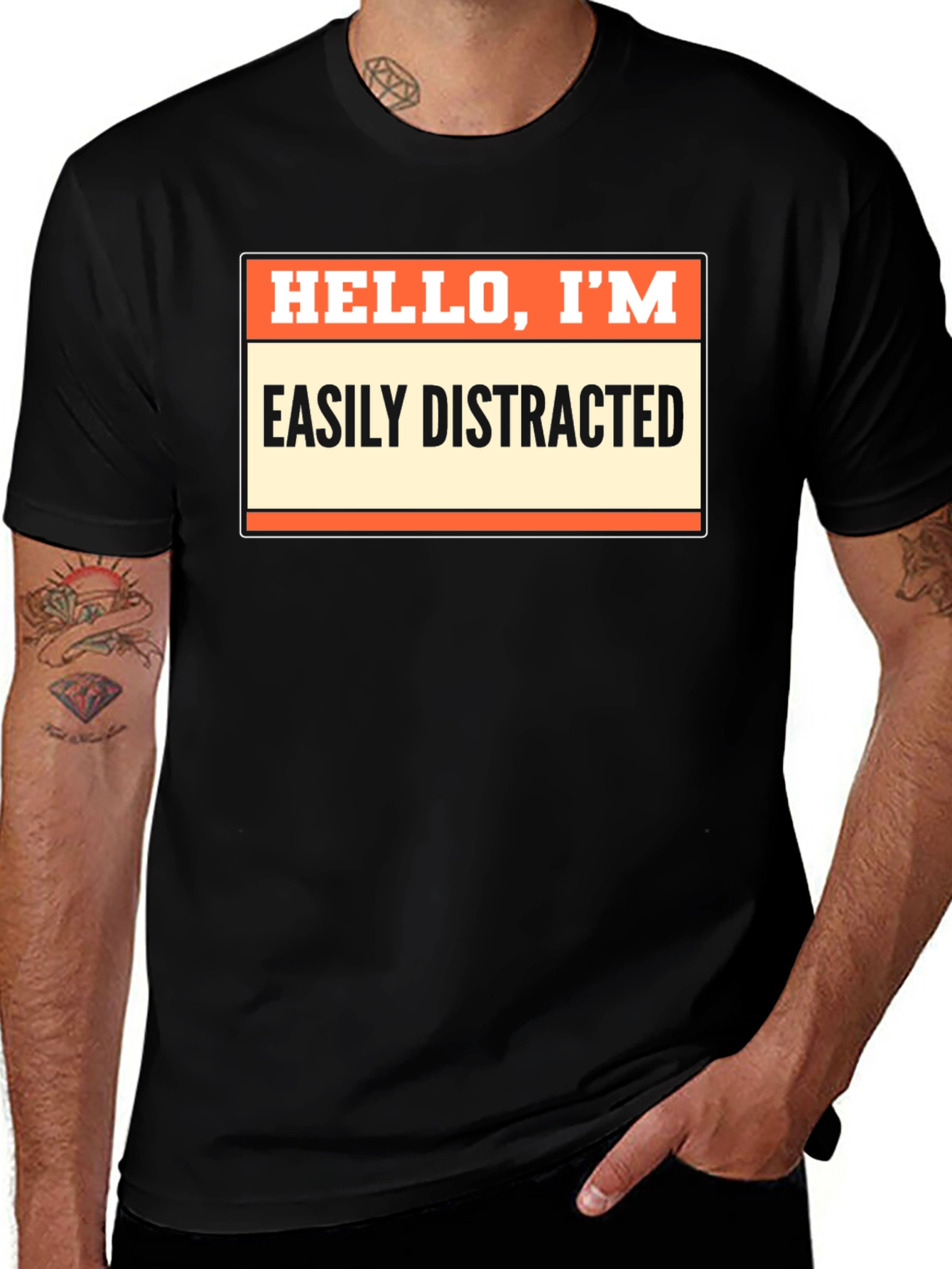 Variant 23 of Easily Distracted Graphic Tee - Funny Slogan T-Shirt