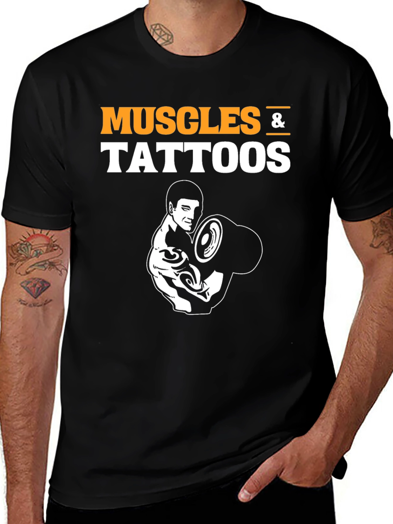 Variant 13 of Muscles & Tattoos Black Graphic T-Shirt