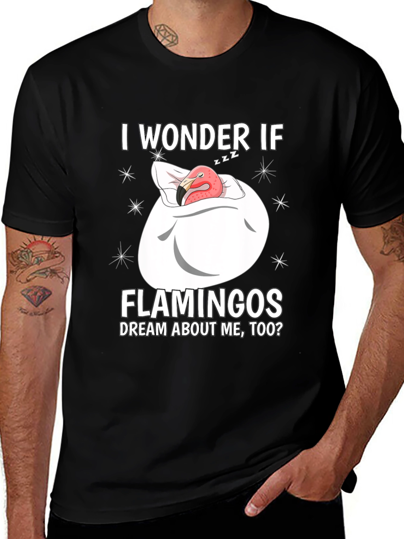 Variant 5 of Dreaming Flamingo Graphic T-Shirt - Funny Unisex Tee