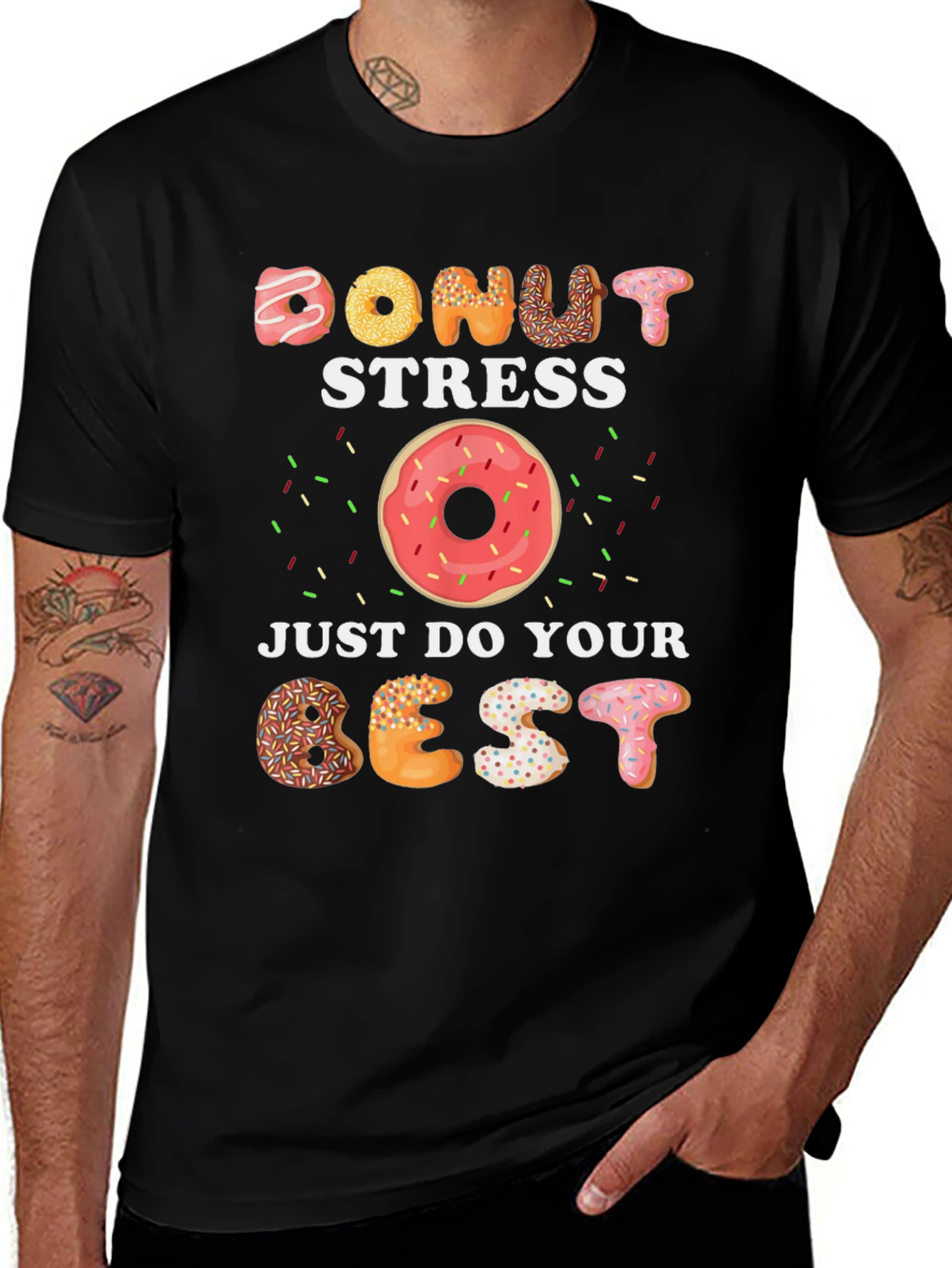 Variant 8 of Donut Stress Graphic Tee - Just Do Your Best