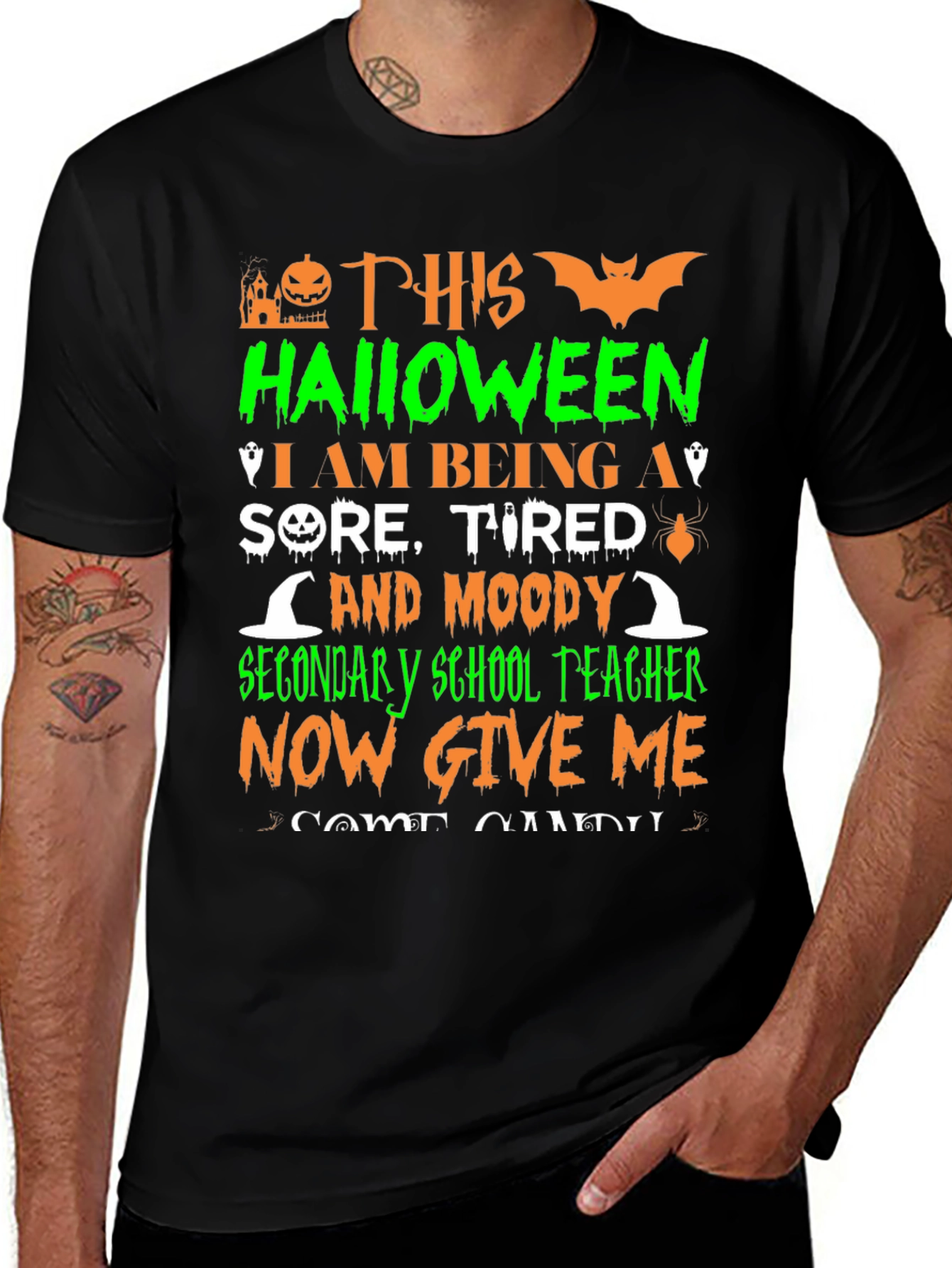 Halloween Teacher T-Shirt - Sore, Tired & Moody