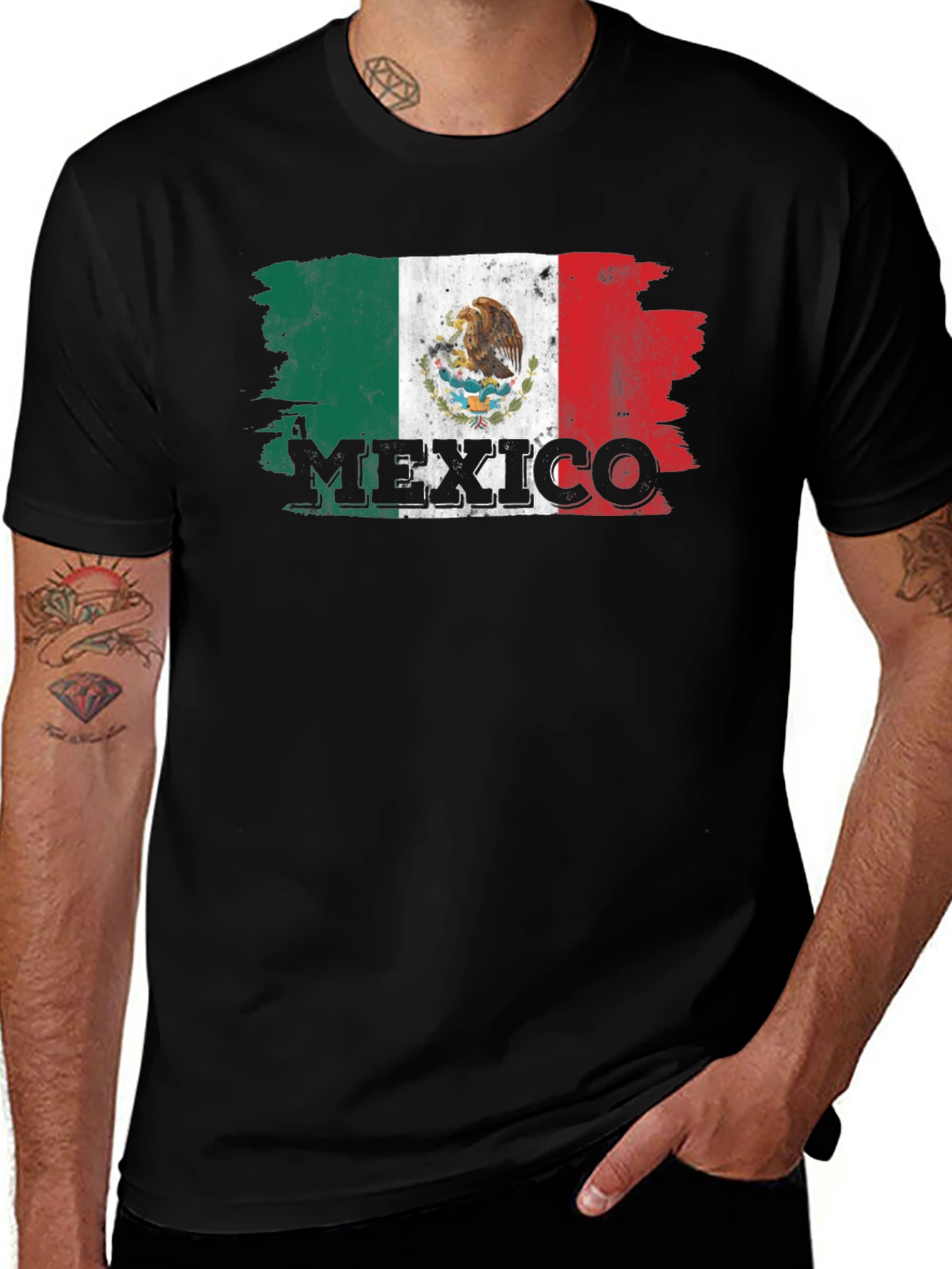 Variant 14 of Mexico Flag T-Shirt - Distressed Graphic Tee