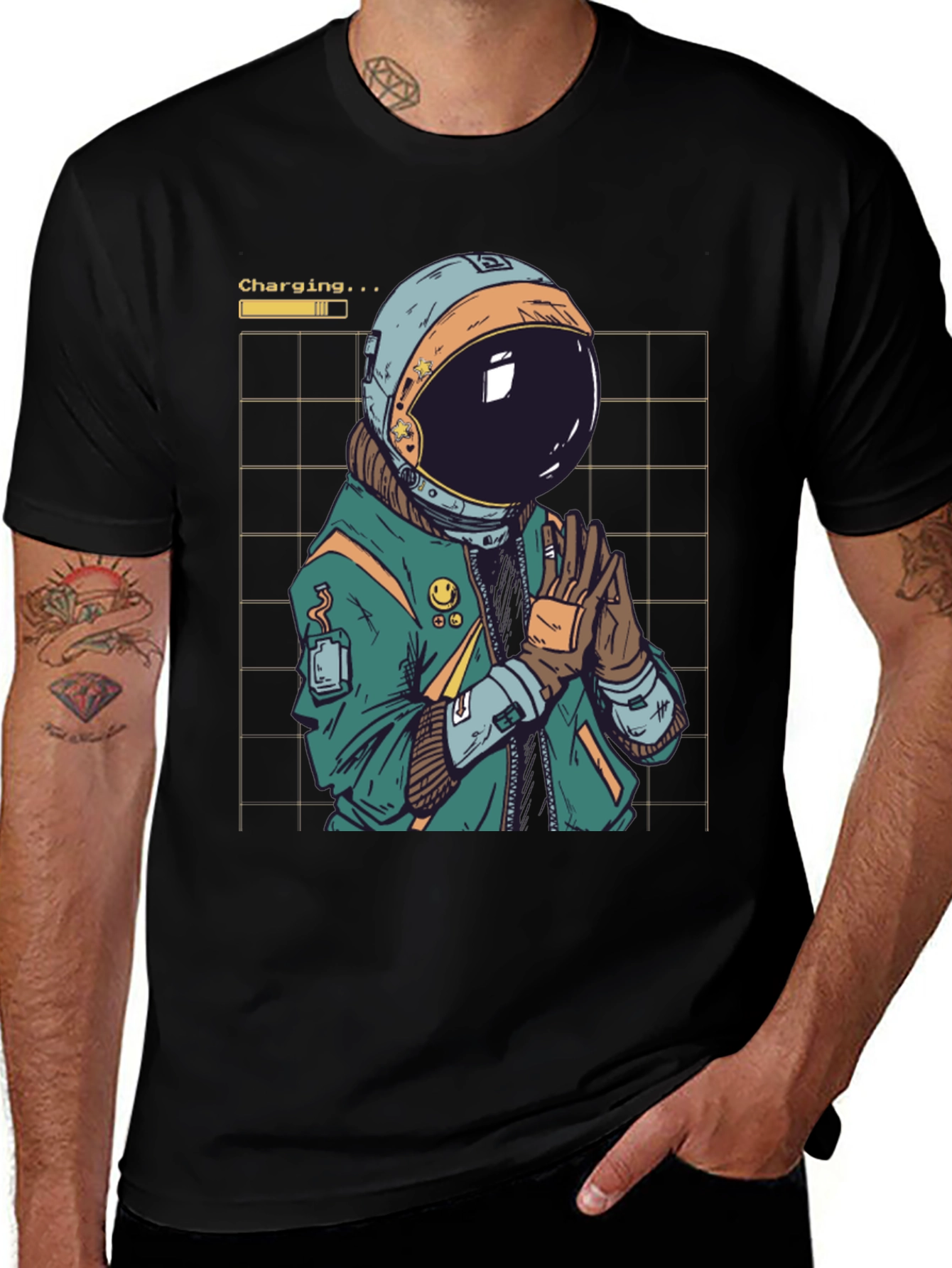 Variant 21 of Charging Astronaut T-Shirt - Sci-Fi Graphic Tee