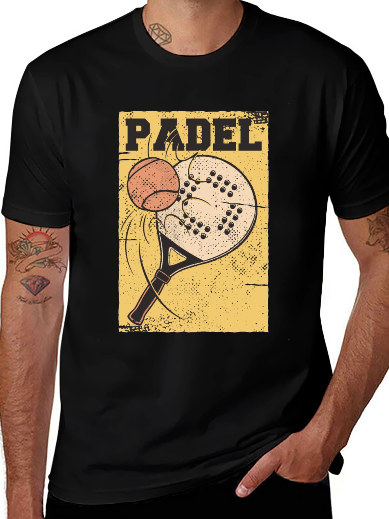 Variant 7 of Padel Sport T-Shirt: Tennis Paddle Ball Graphic Tee