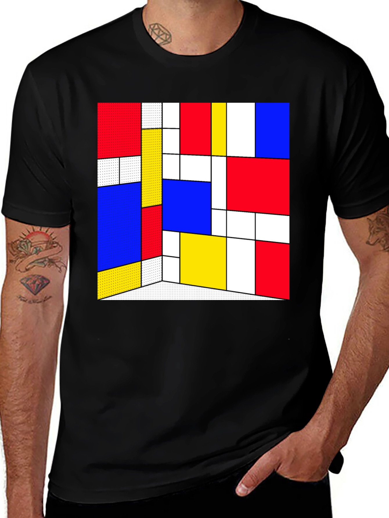 Abstract Art Graphic Tee - Mondrian Inspired