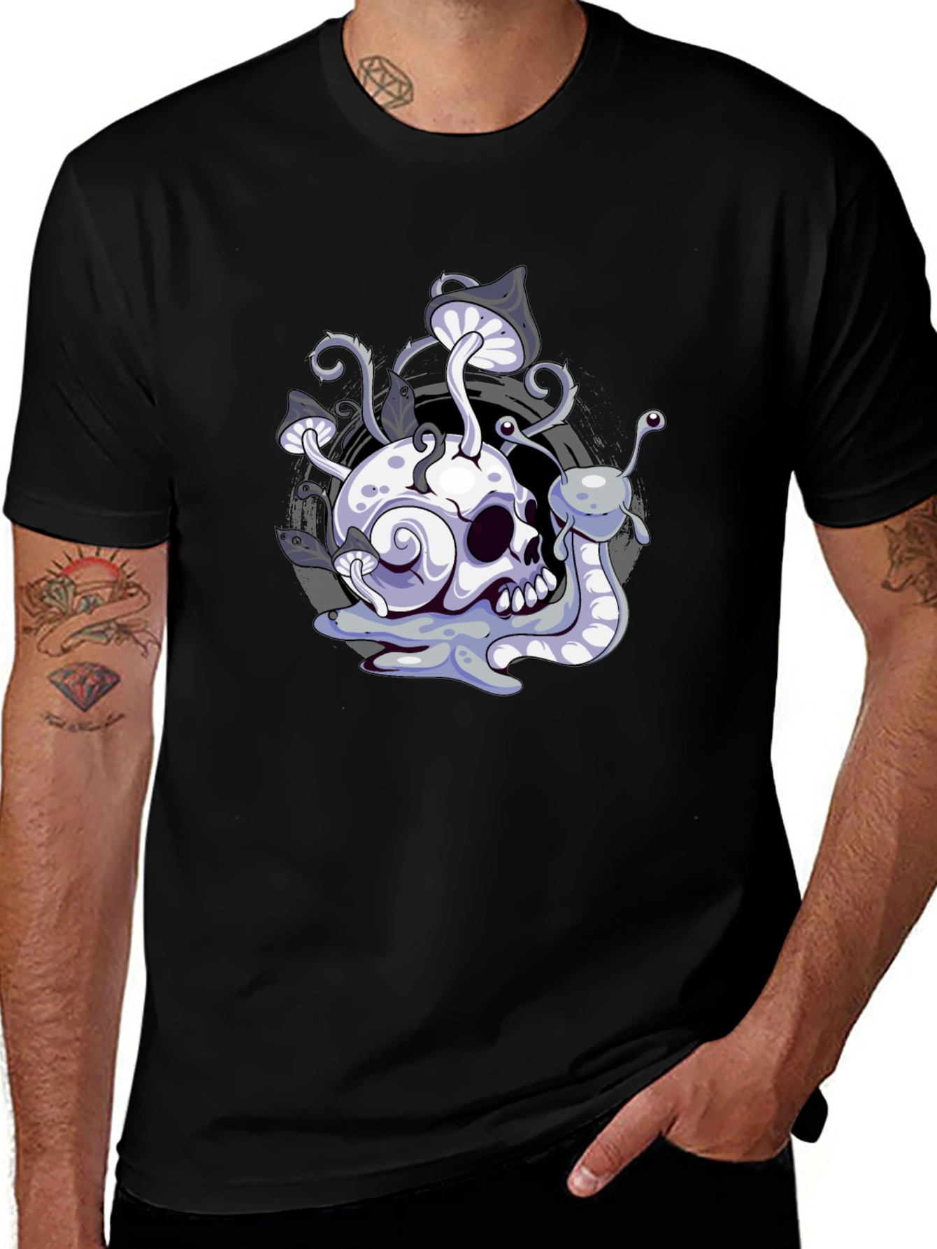 Variant 4 of Skull Snail Graphic Tee - Unique Dark Humor T-Shirt