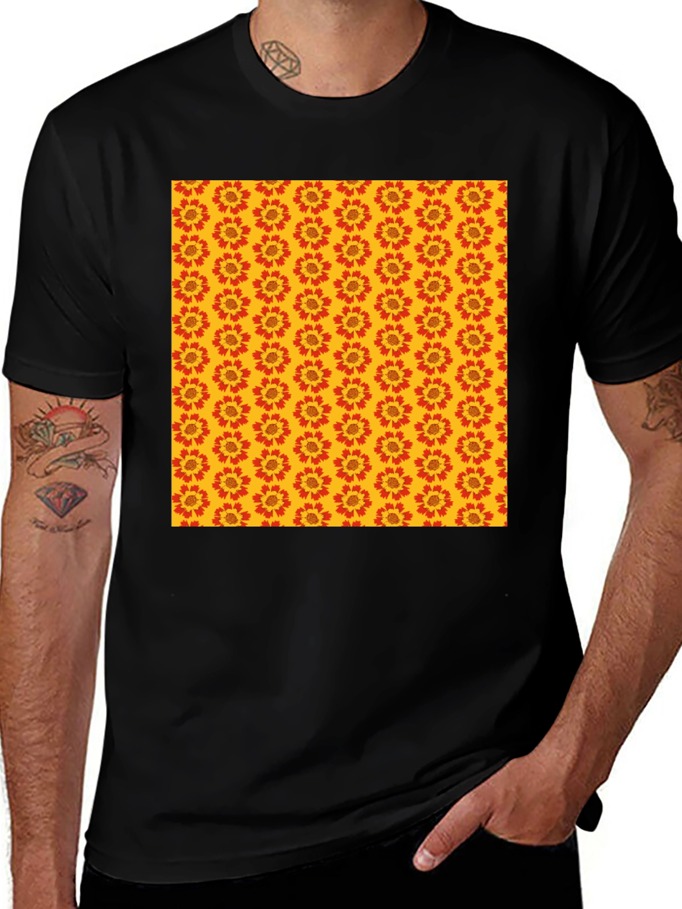 Variant 26 of Floral Pattern Tee: Bold Graphic Print