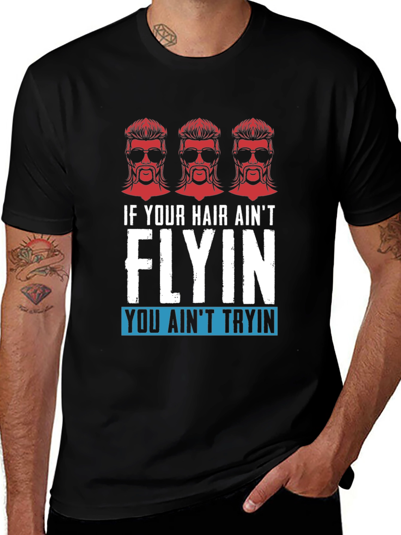 Variant 9 of Funny Mullet T-Shirt - If Your Hair Ain't Flyin'