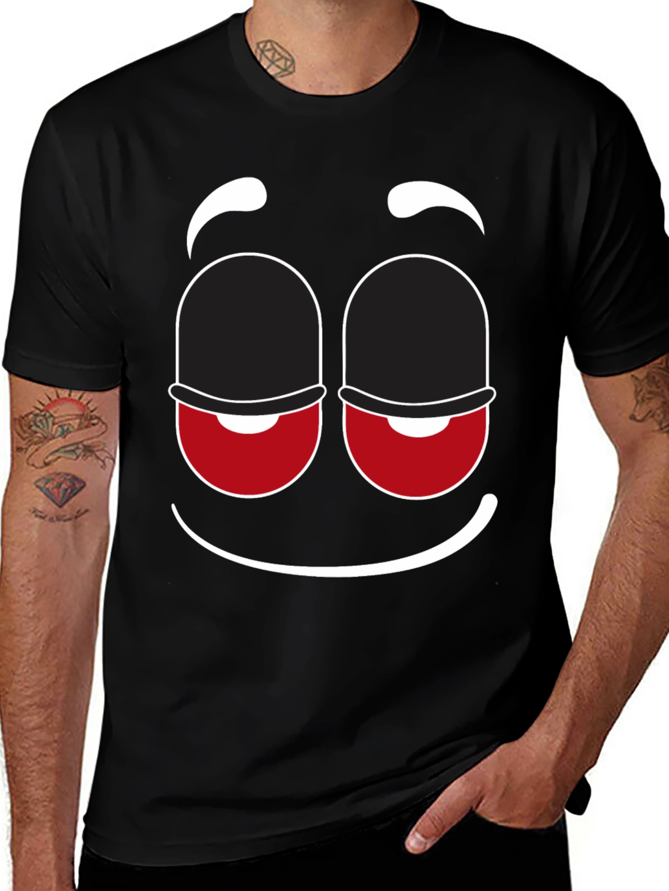 Variant 2 of Chill Smiley Face Black T-Shirt - Relaxed Fit Cotton Tee