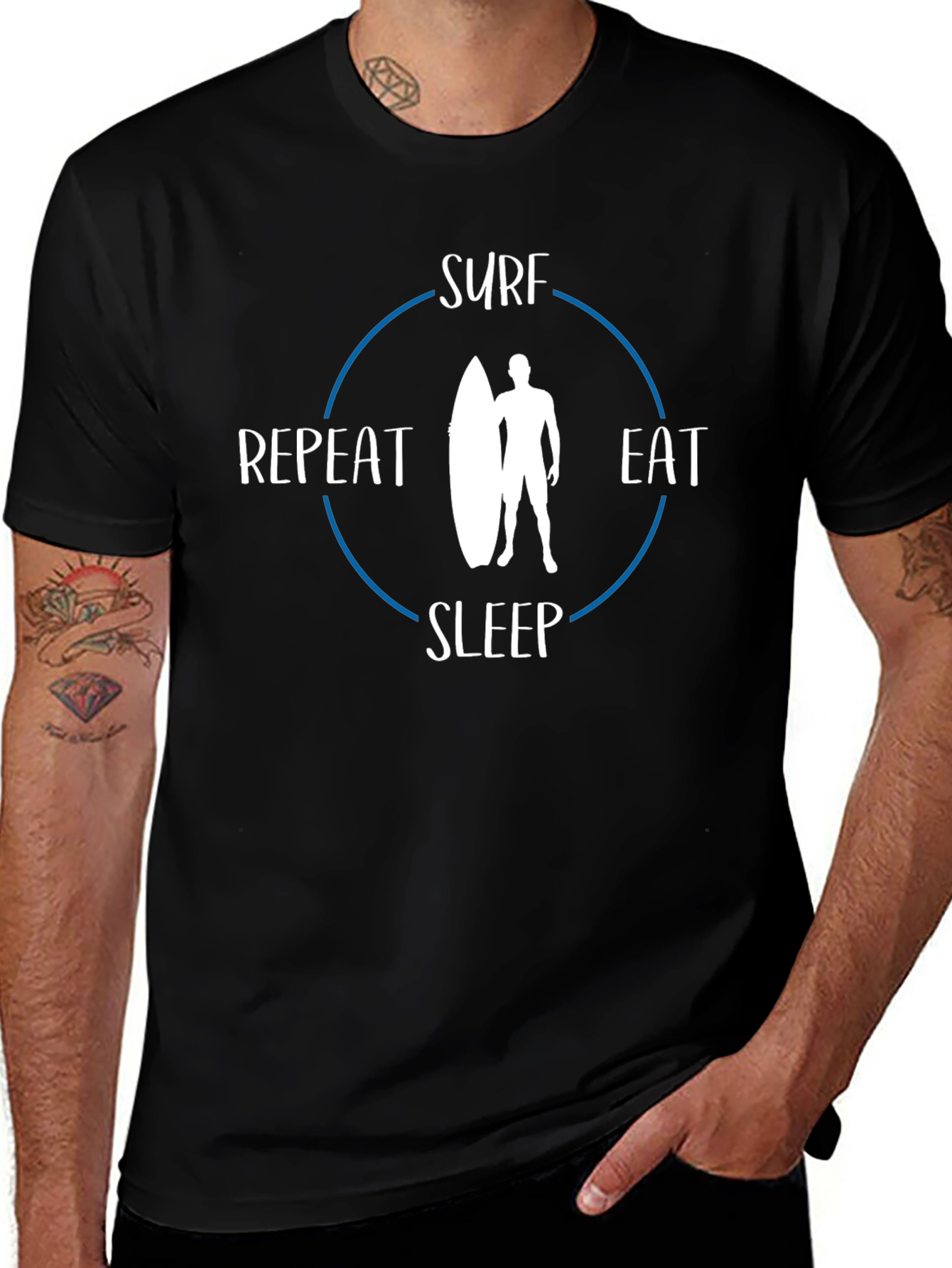 Surf, Eat, Sleep, Repeat Graphic T-Shirt