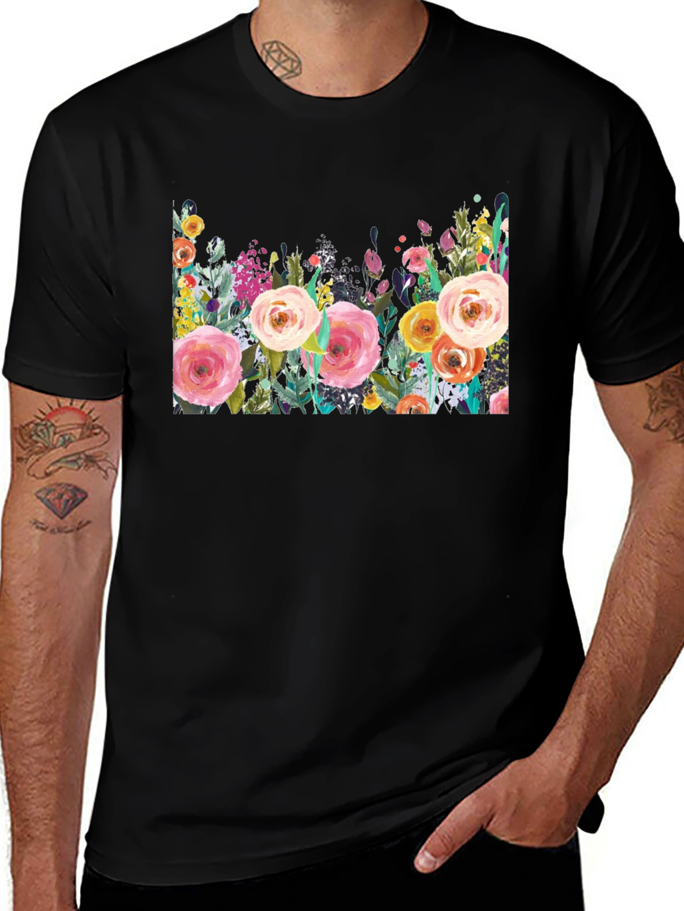 Variant 23 of Floral Print Crew Neck T-Shirt