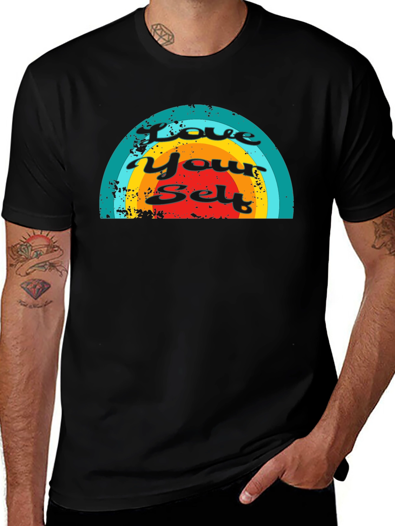 Variant 19 of Love Yourself Rainbow Graphic T-Shirt