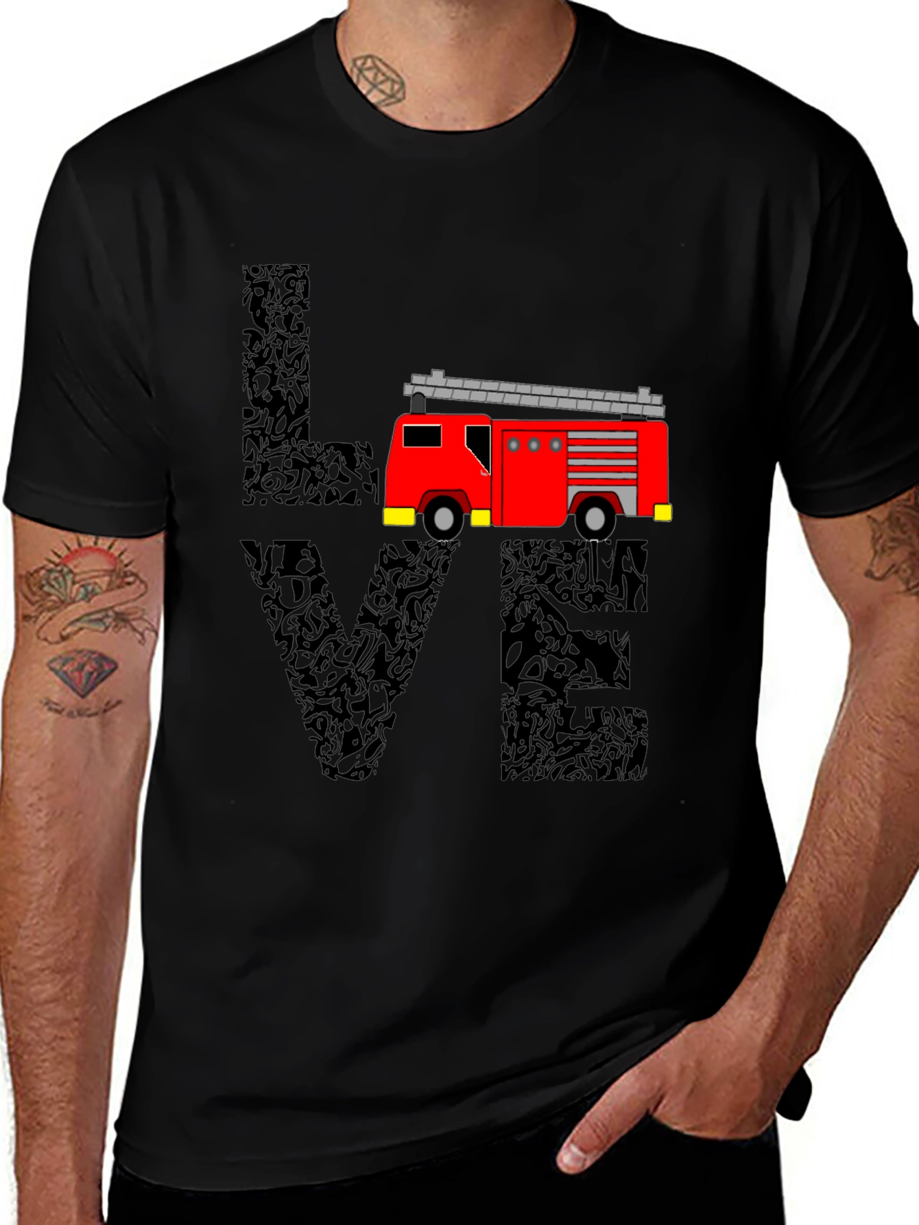 Variant 28 of Firefighter Love T-Shirt - Graphic Tee
