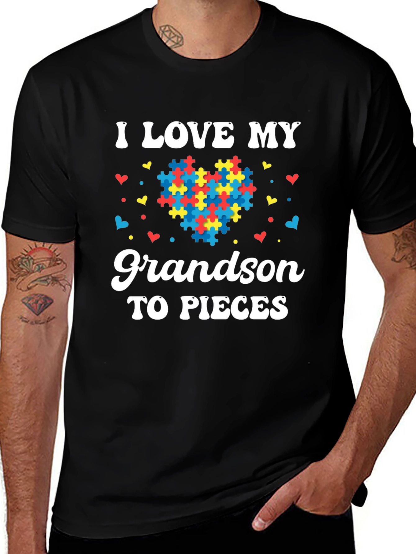 Variant 18 of I Love My Grandson Autism Awareness T-Shirt