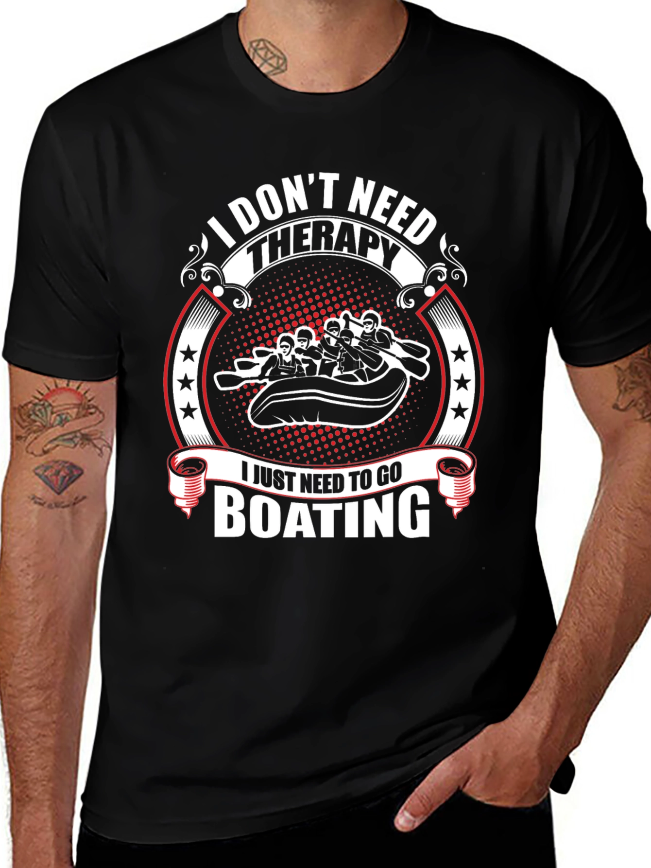 Variant 15 of Boating Therapy T-Shirt - Funny River Rafting Tee
