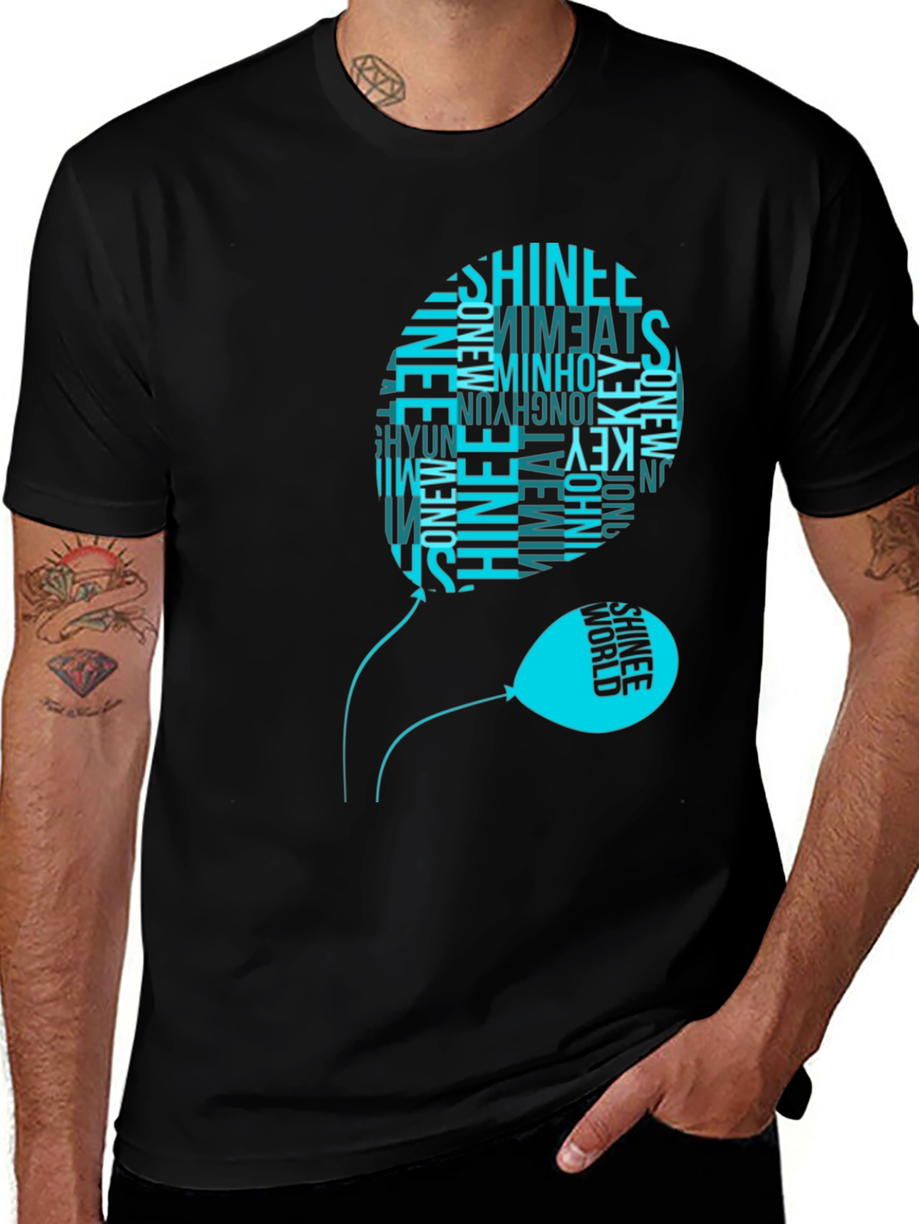 SHINee Balloon Graphic Black T-Shirt