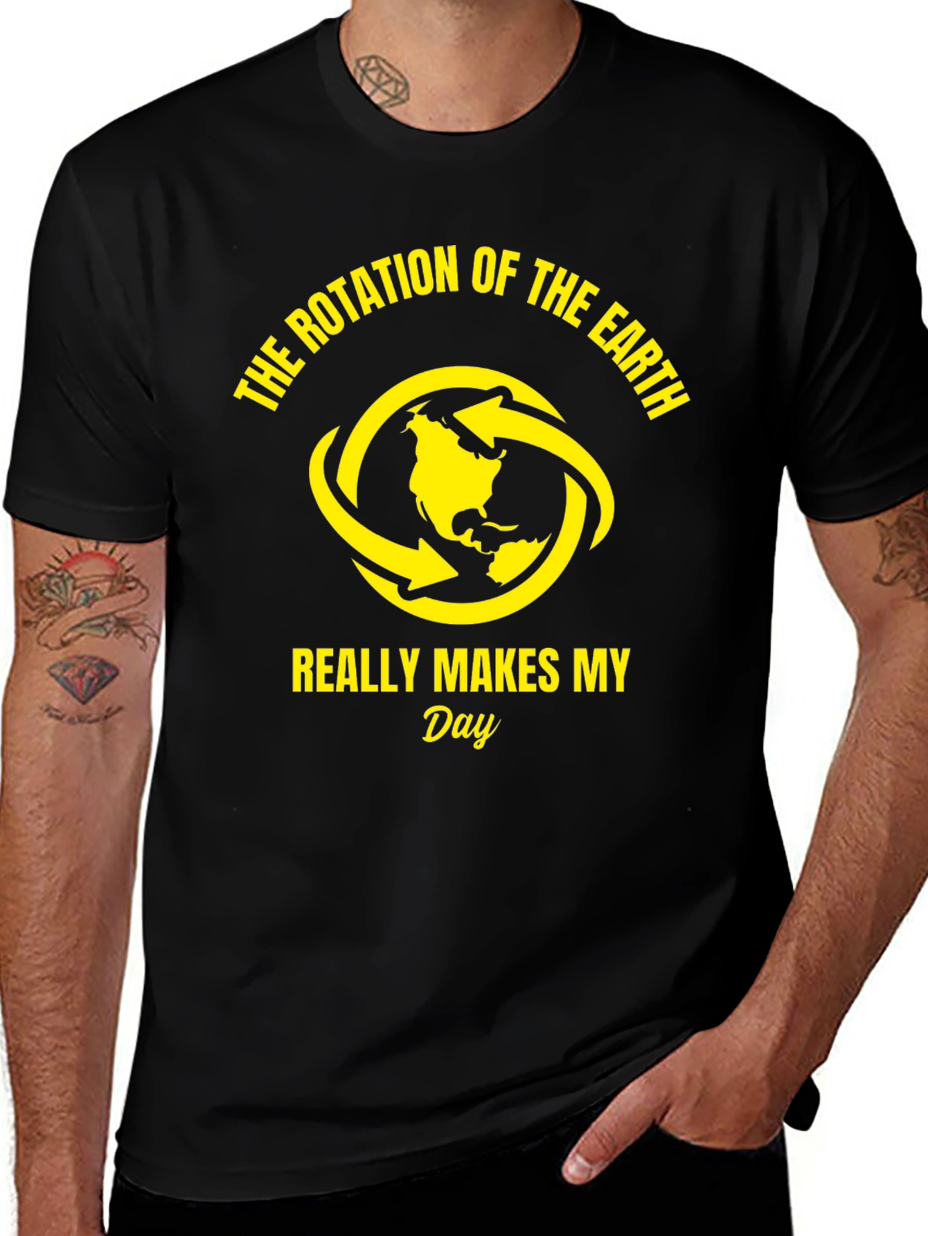 Earth Rotation Graphic Tee - Funny Science T-Shirt