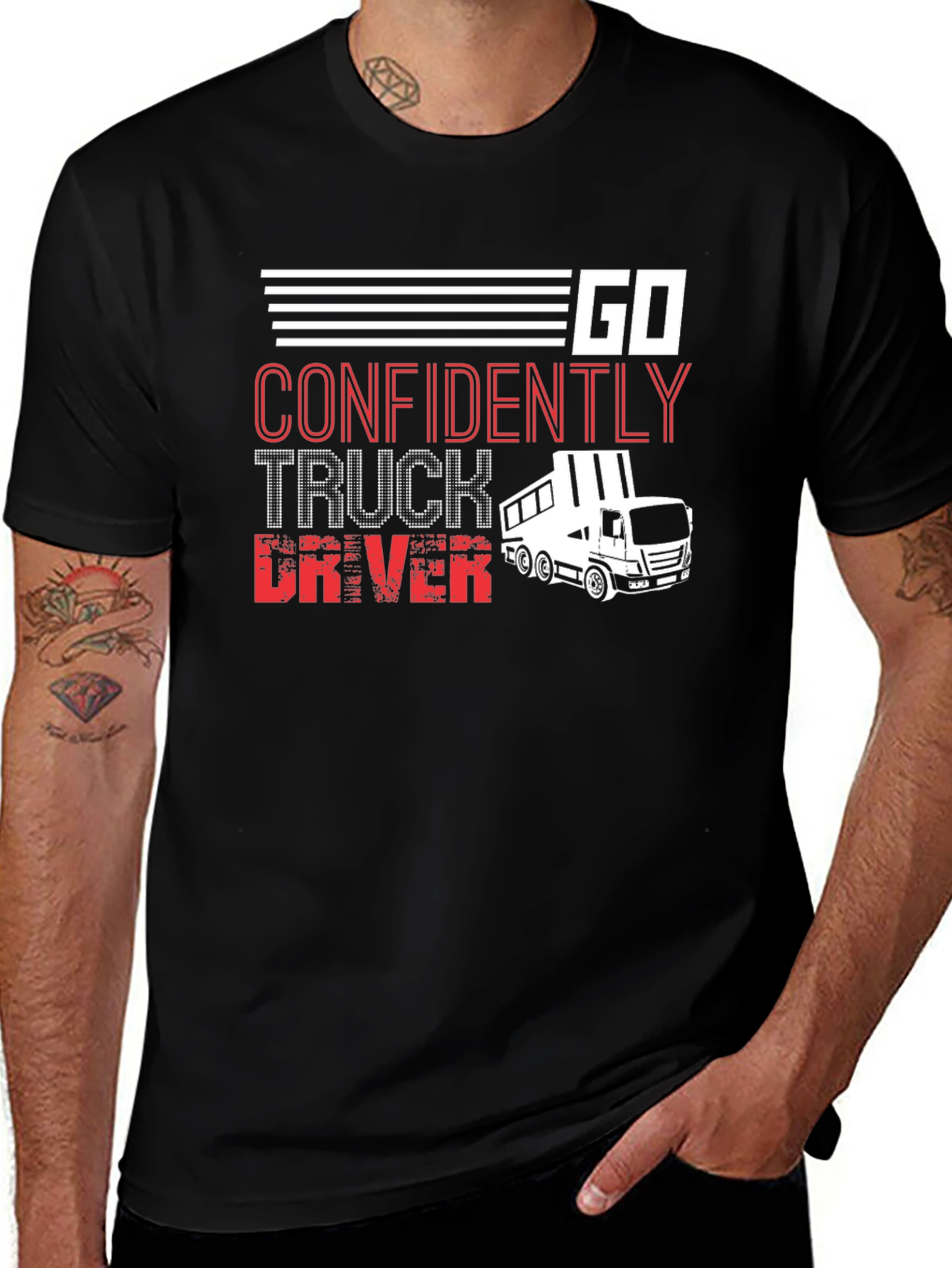 Variant 24 of Go Confidently Truck Driver T-Shirt