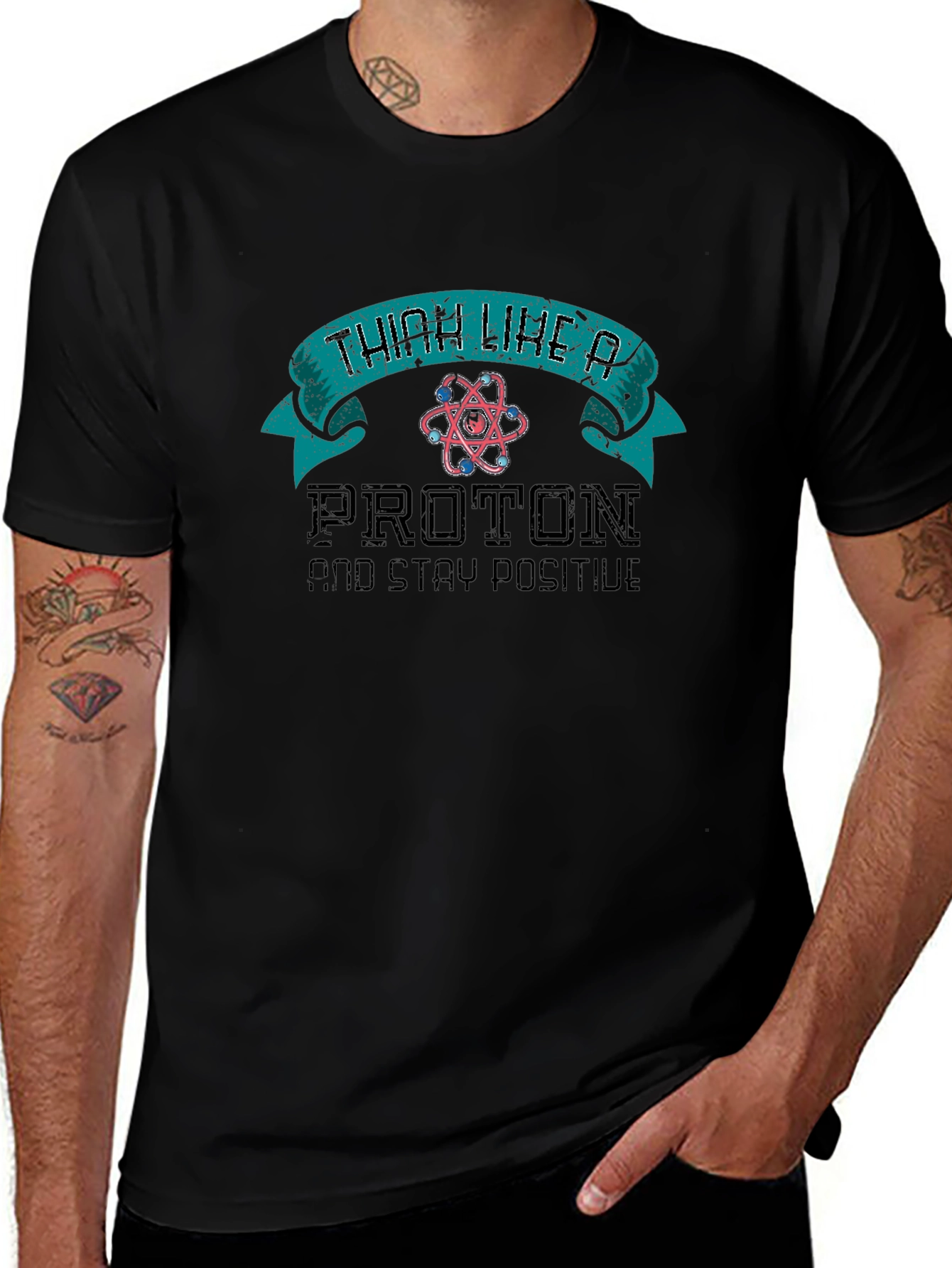 Variant 27 of Think Like A Proton Positive T-Shirt