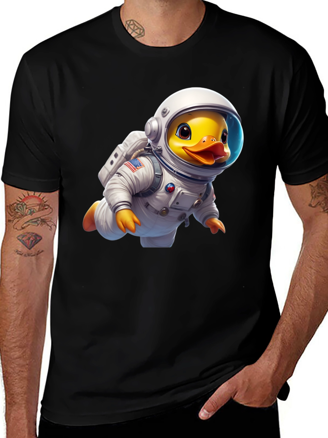 Astronaut Duck T-Shirt - Quirky Space Adventure