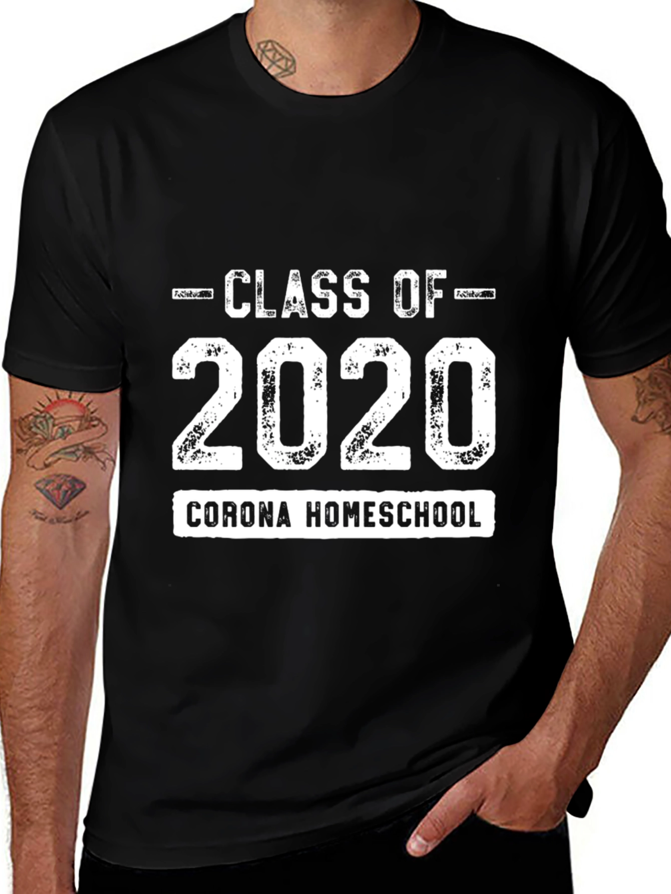 Variant 11 of Class of 2020 Corona Homeschool Black T-Shirt