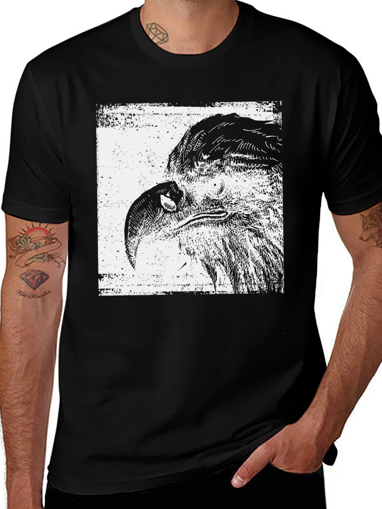 Variant 29 of Eagle Graphic Print Black T-Shirt