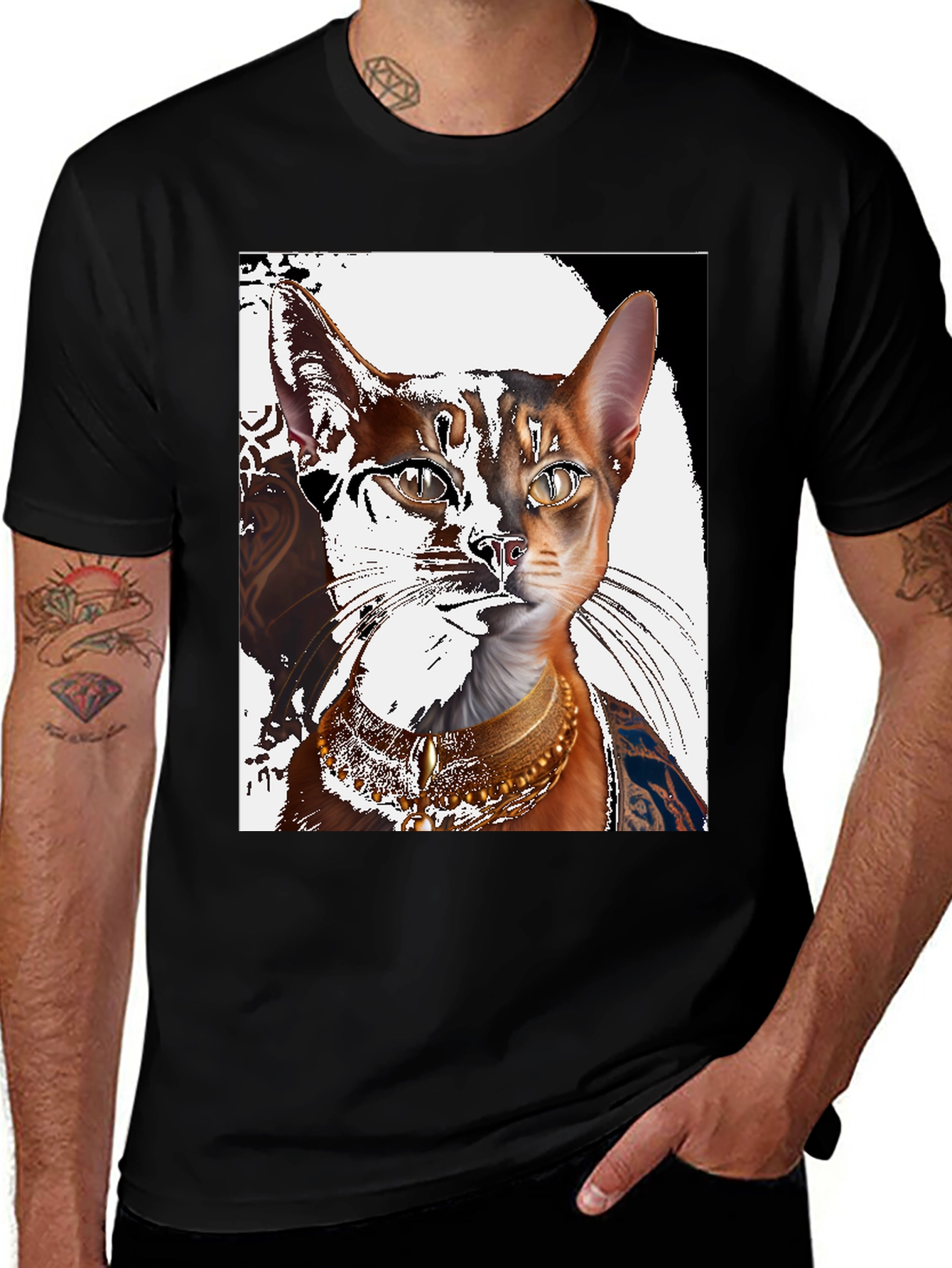 Variant 9 of Cat Pharaoh Graphic T-Shirt - Stylish & Unique