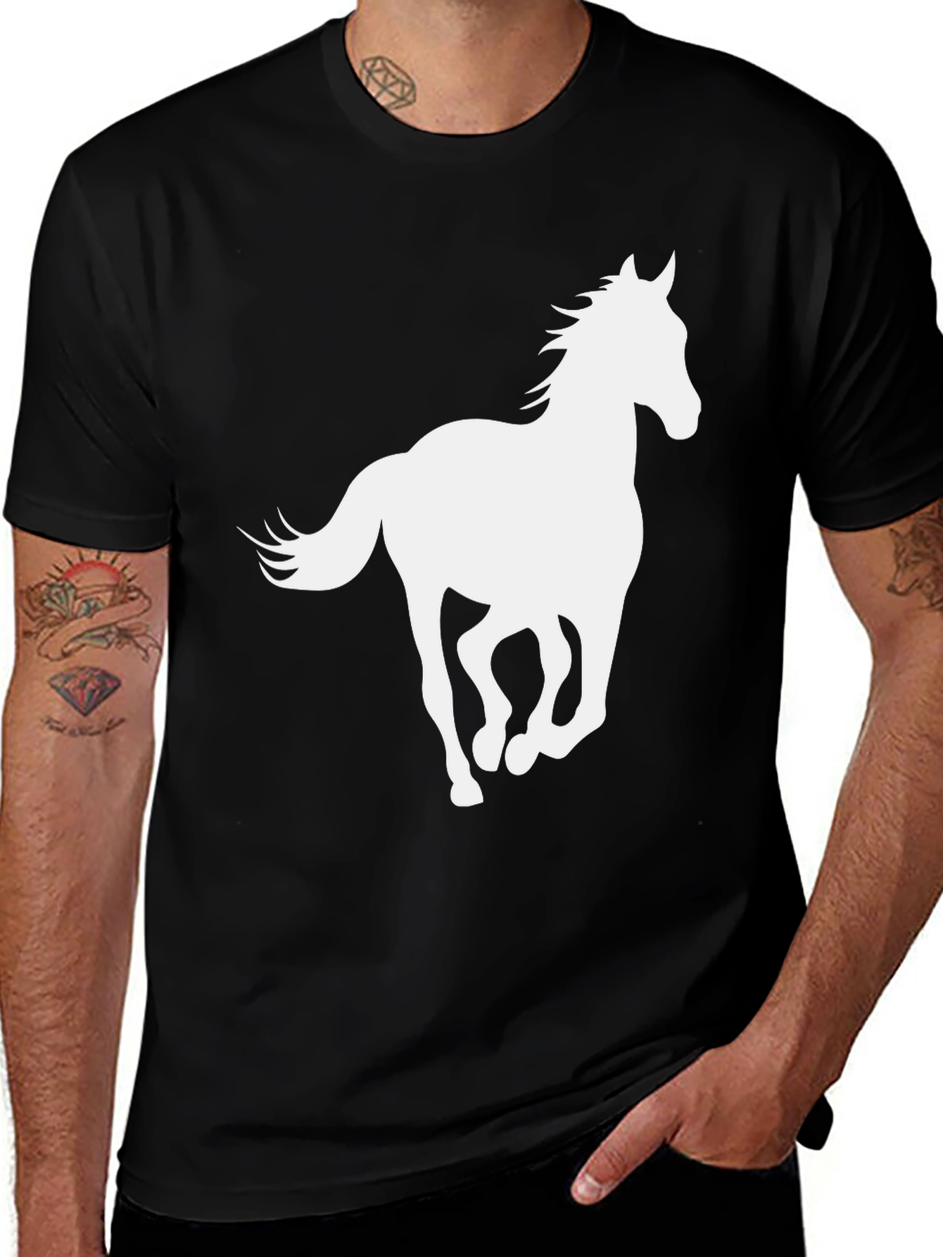Variant 9 of Black Horse Graphic T-Shirt