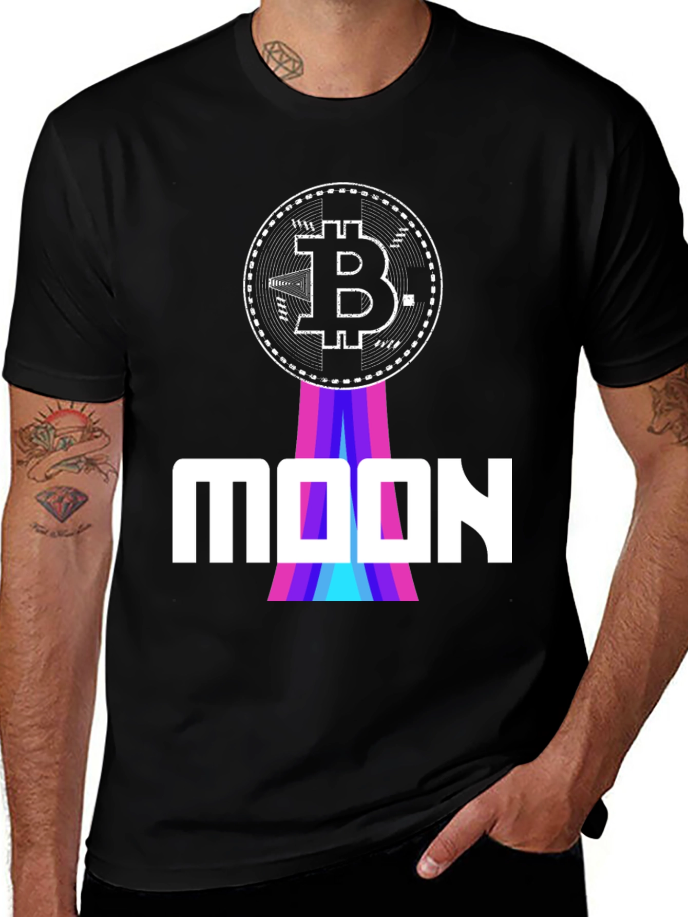 Variant 29 of Bitcoin to the Moon Graphic Tee - Black