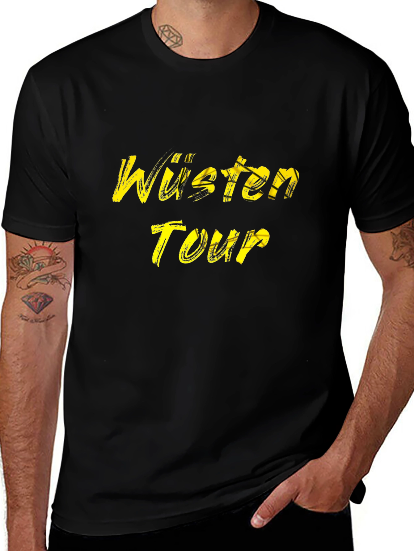 Variant 21 of Wüsten Tour Graphic Tee - Stylish Black T-Shirt