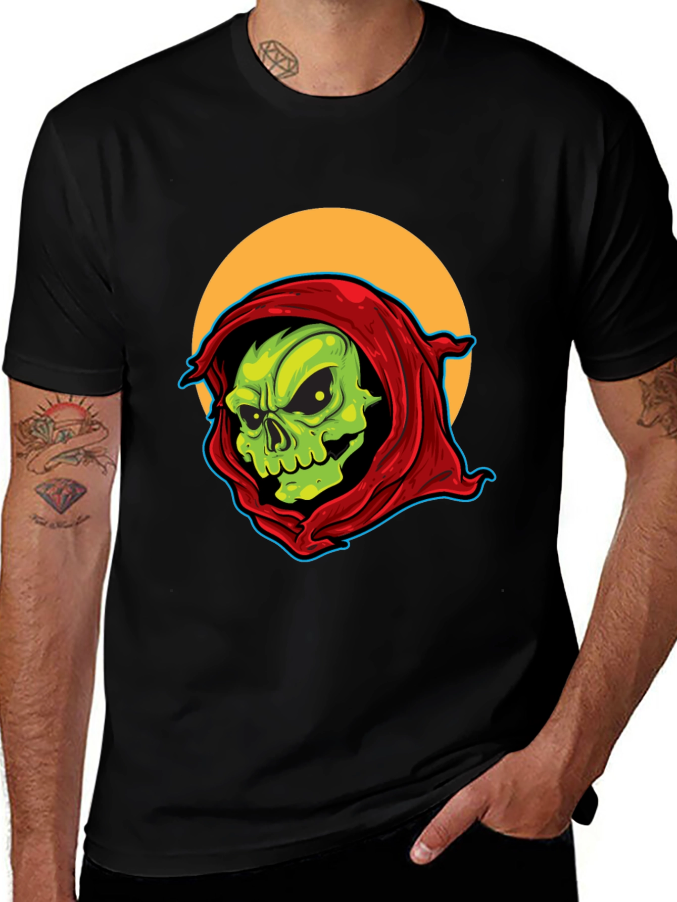 Variant 26 of Grim Reaper Graphic Tee - Retro Style