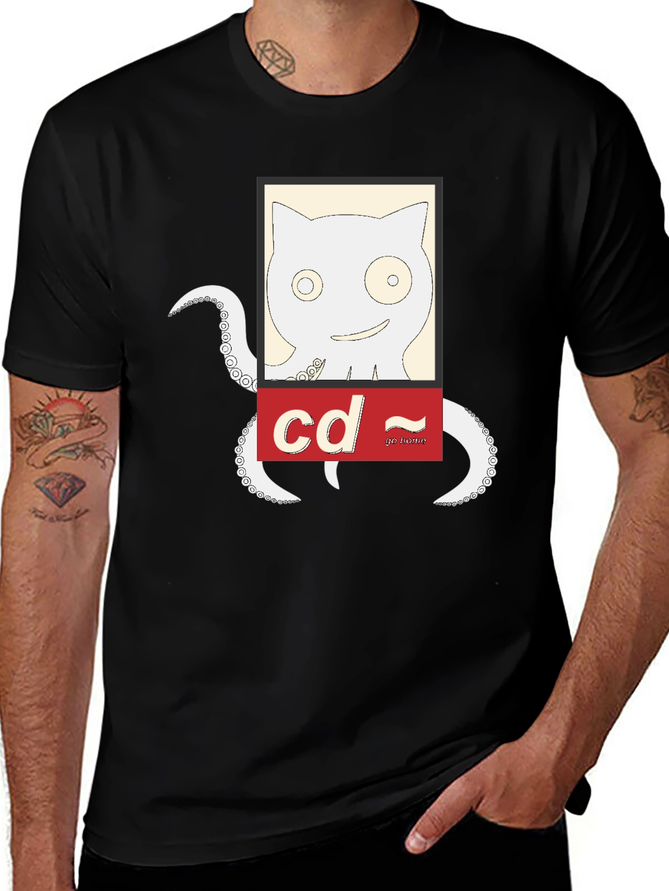 Variant 20 of Cat-Octopus Linux Command T-Shirt