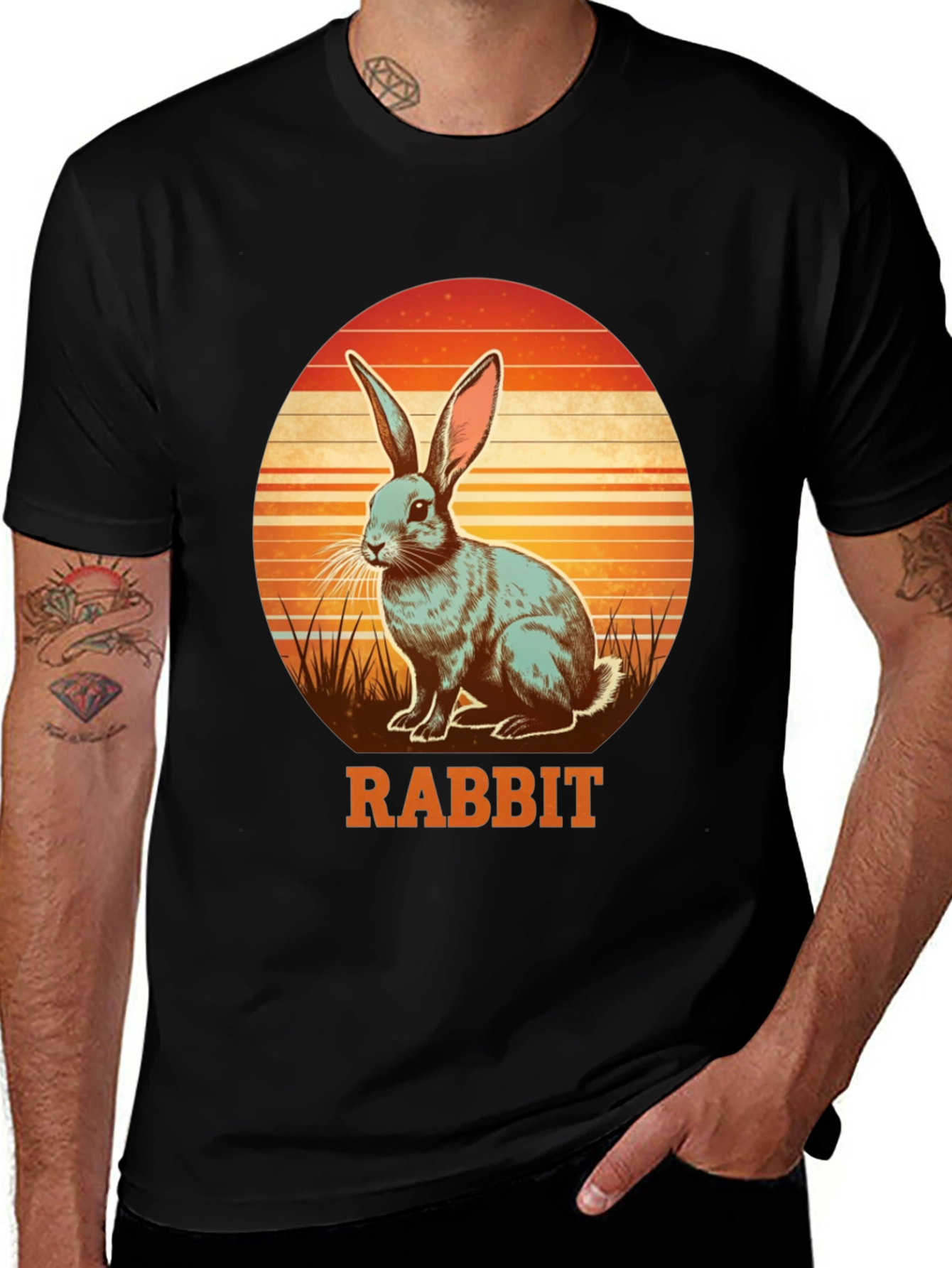 Variant 2 of Rabbit Graphic Tee - Vintage Style