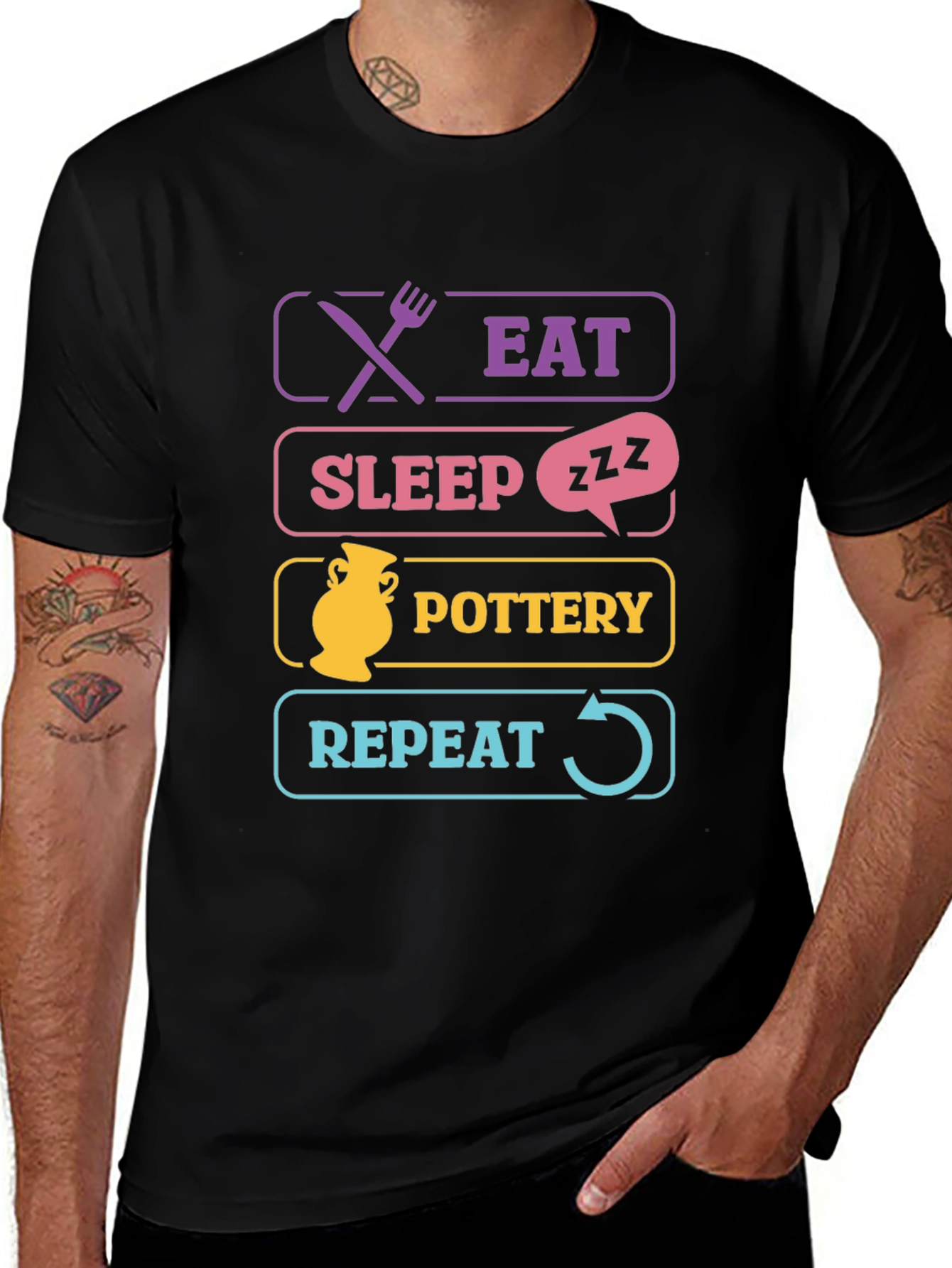 Variant 26 of Eat Sleep Pottery Repeat T-Shirt