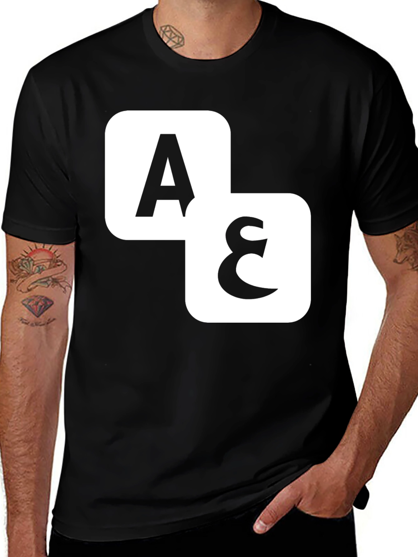 Variant 19 of A&E Black T-Shirt: Iconic Tile Design