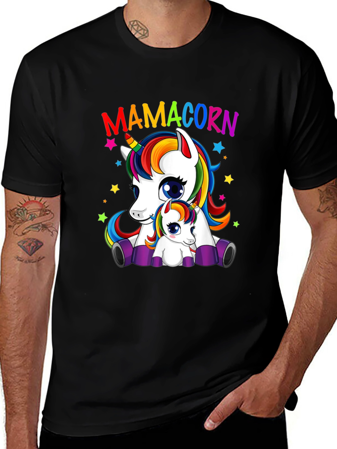 Variant 5 of MamaCorn Unicorn T-Shirt - Colorful Design