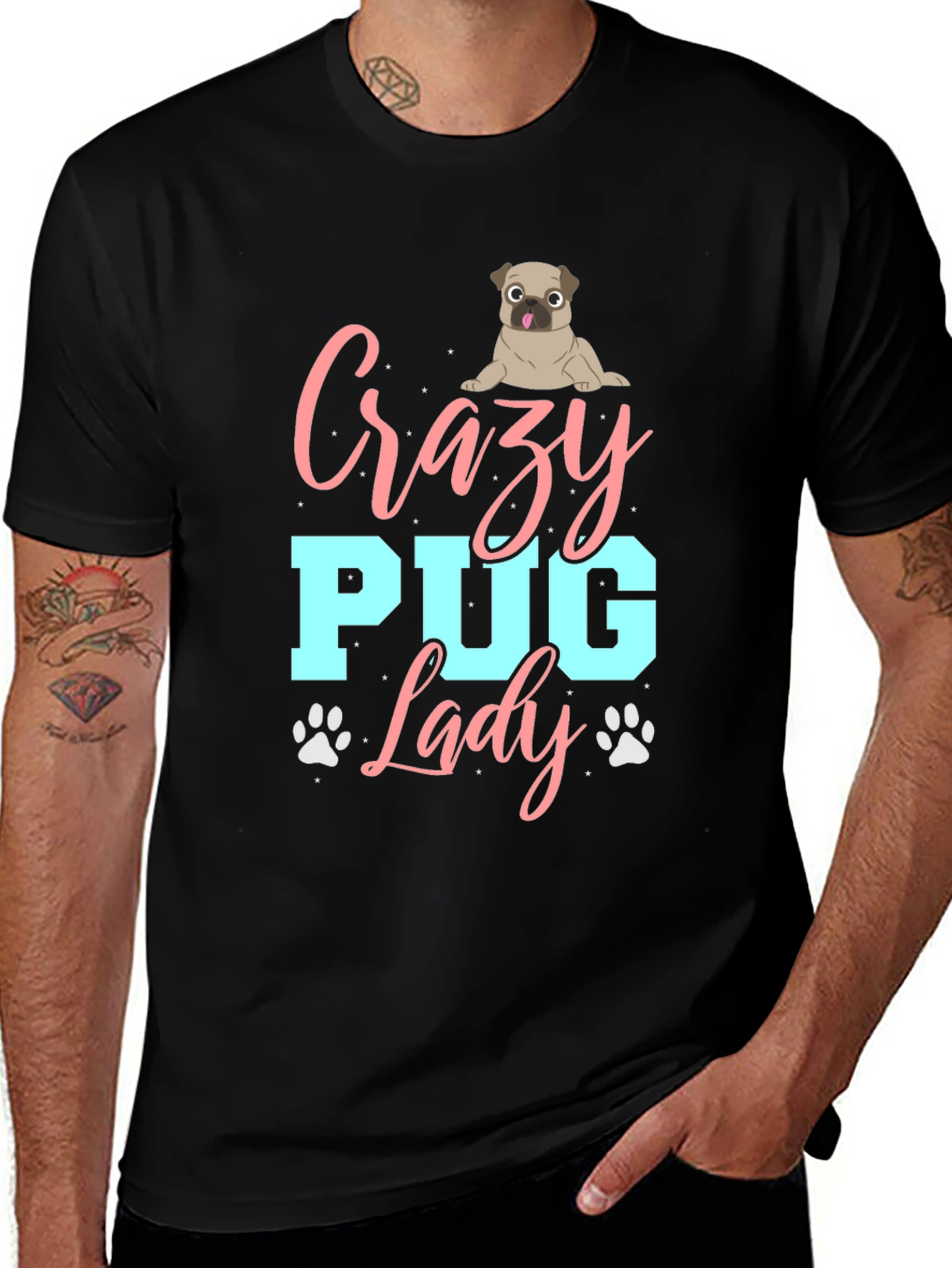 Variant 16 of Crazy Pug Lady T-Shirt