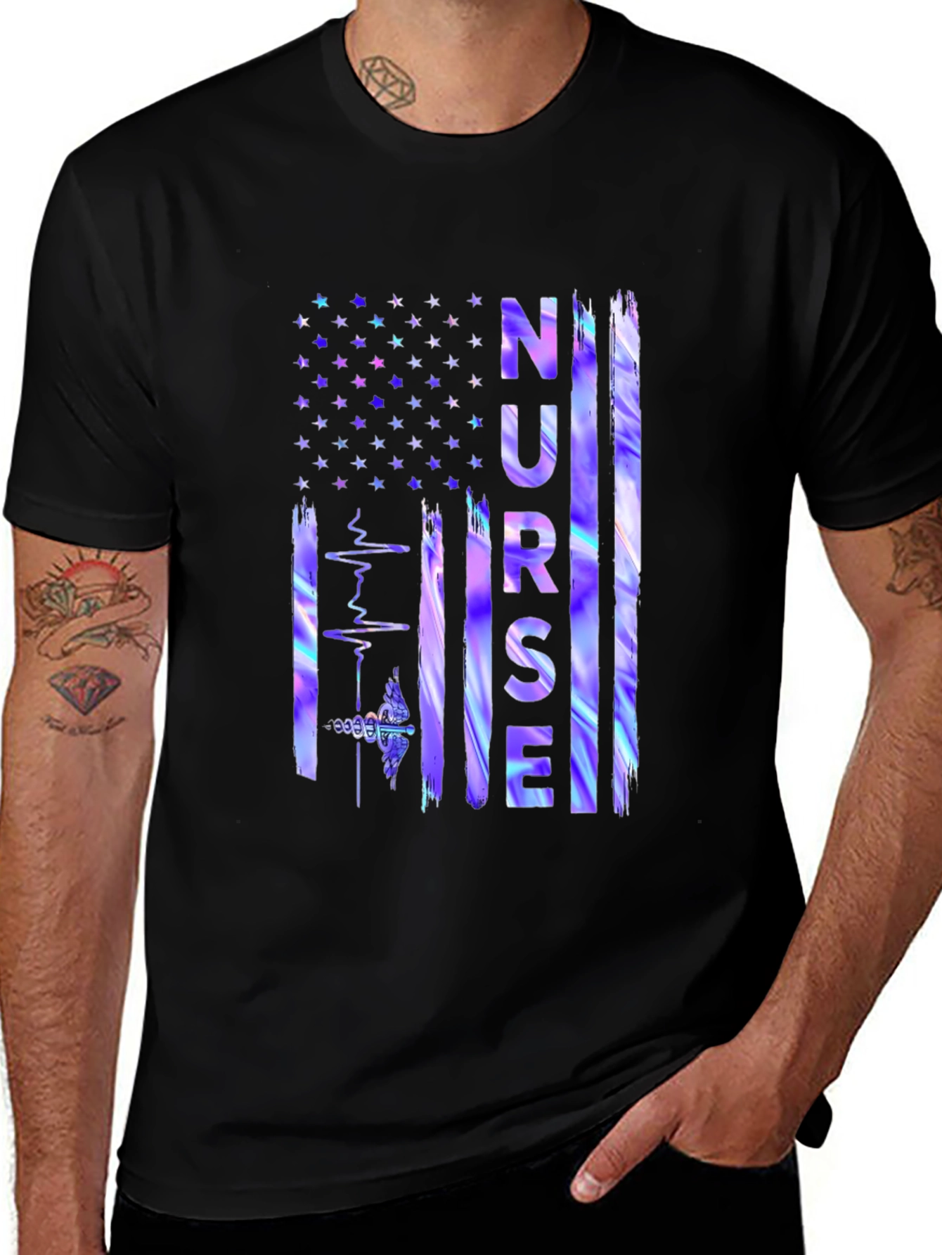 Variant 23 of Nurse American Flag T-Shirt