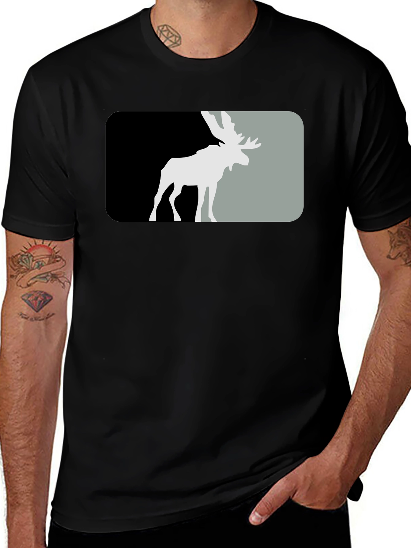 Variant 15 of Moose Graphic Black T-Shirt - Stylish & Comfortable