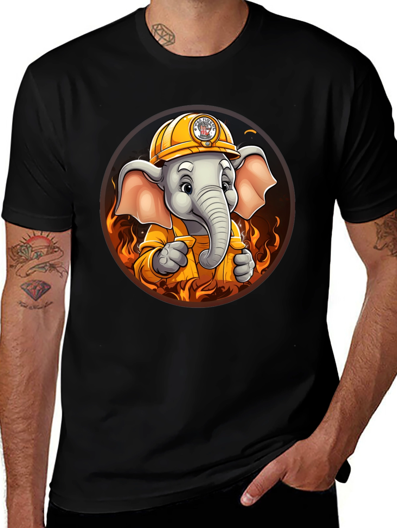 Variant 25 of Elephant Firefighter Graphic T-Shirt