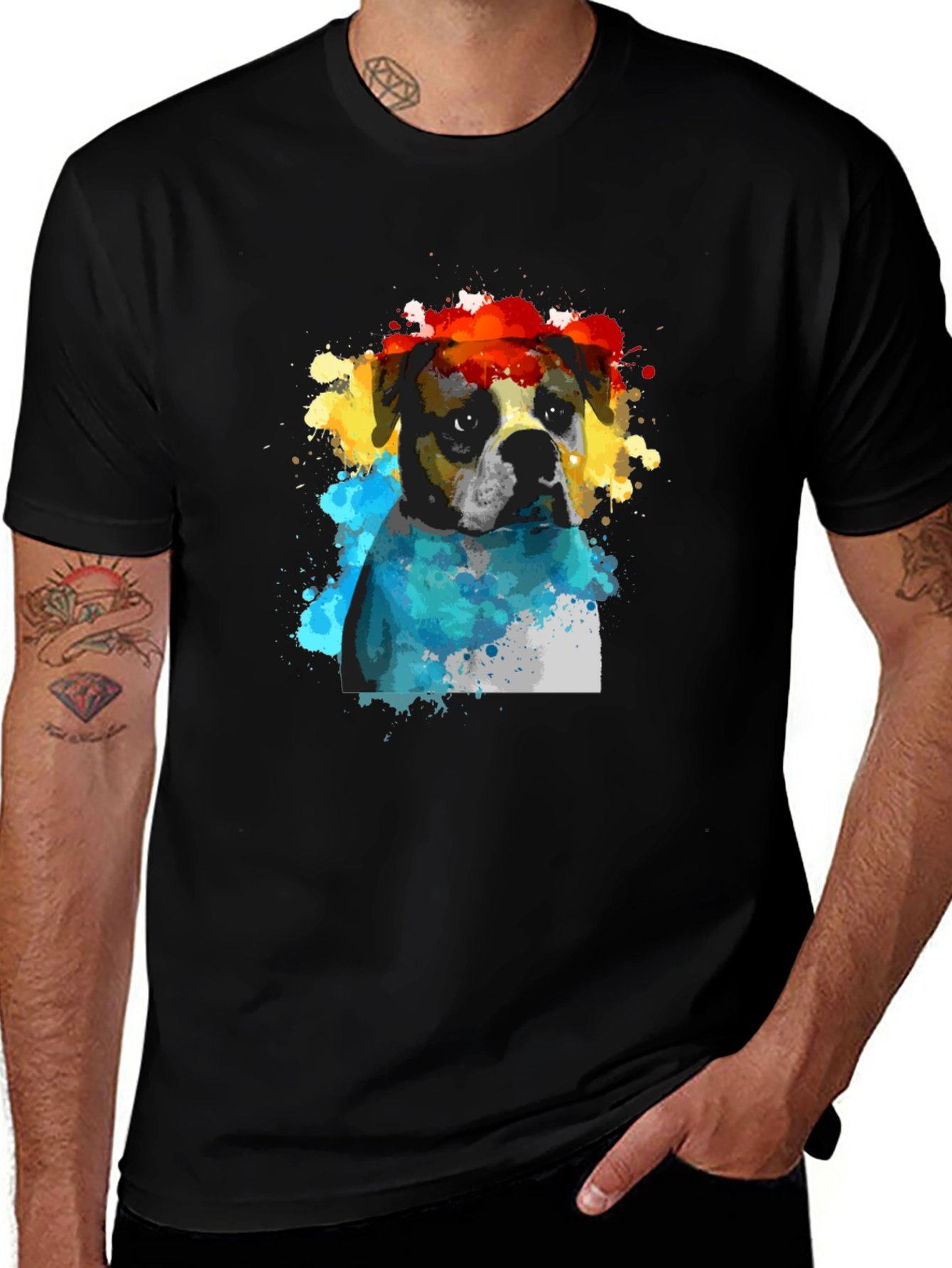 Variant 23 of Watercolor Bulldog Graphic Tee - Artistic Dog Lover's T-Shirt
