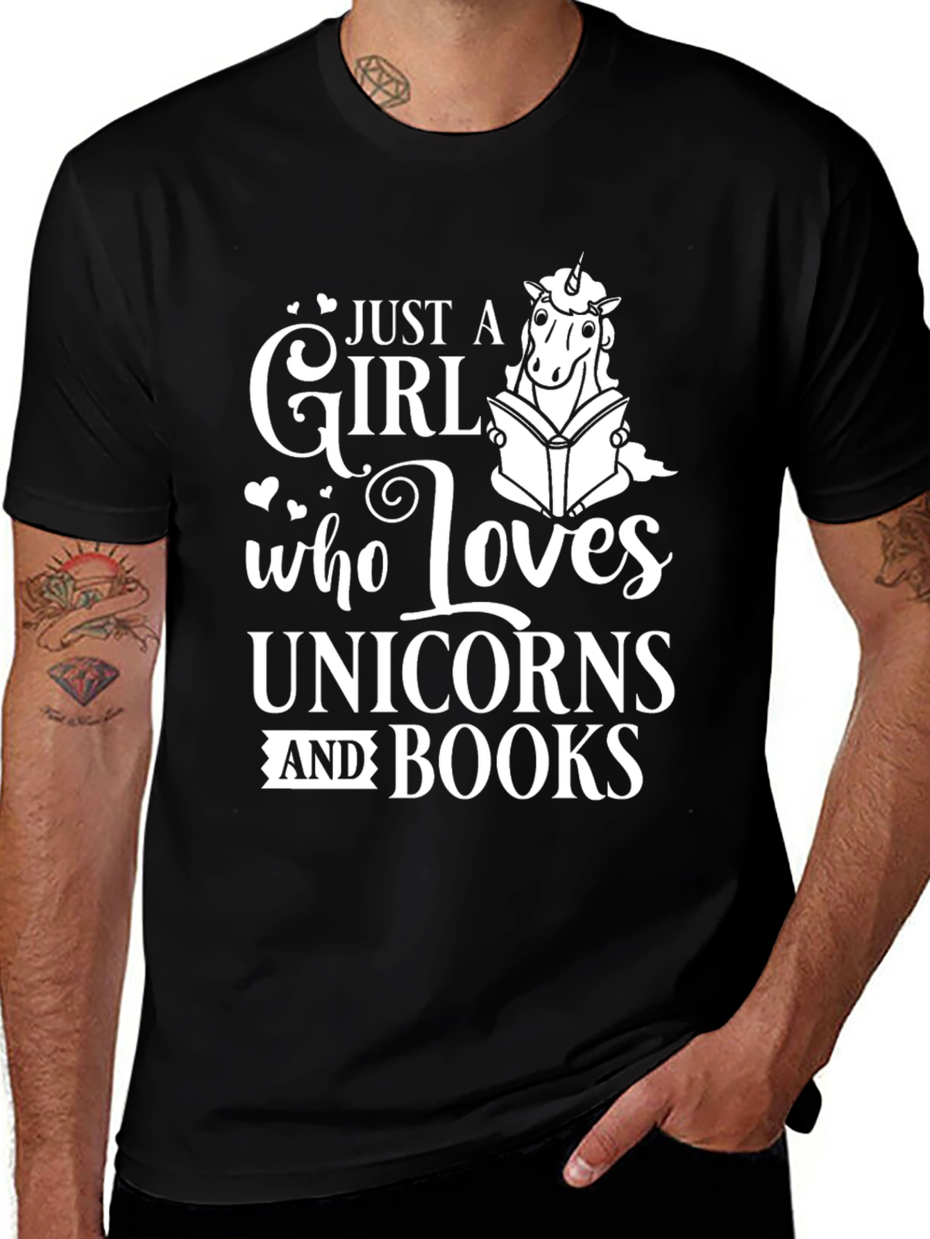 Variant 8 of Unicorns & Books T-Shirt - Just A Girl Who Loves Them