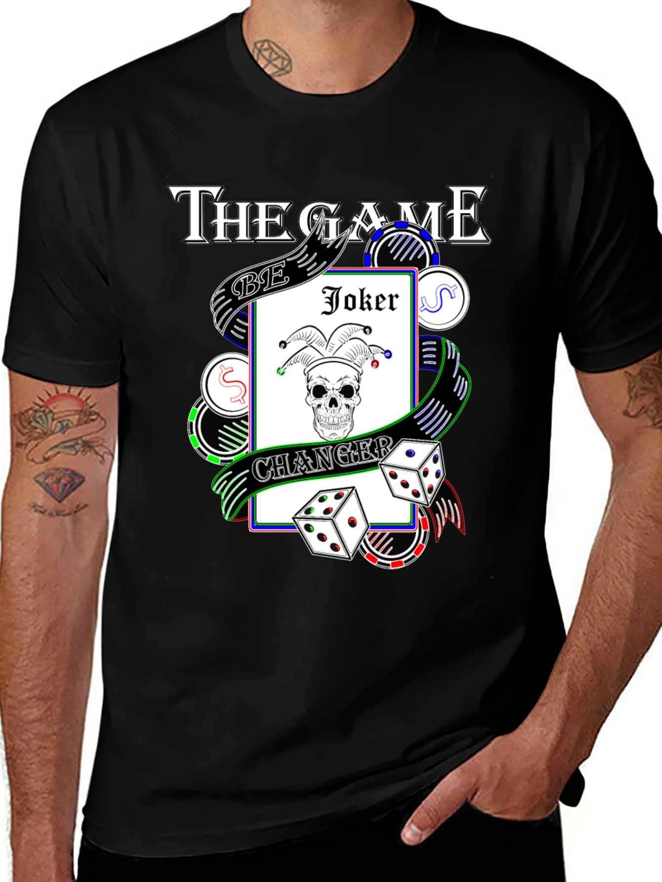 Variant 27 of The Game Joker Graphic Black T-Shirt