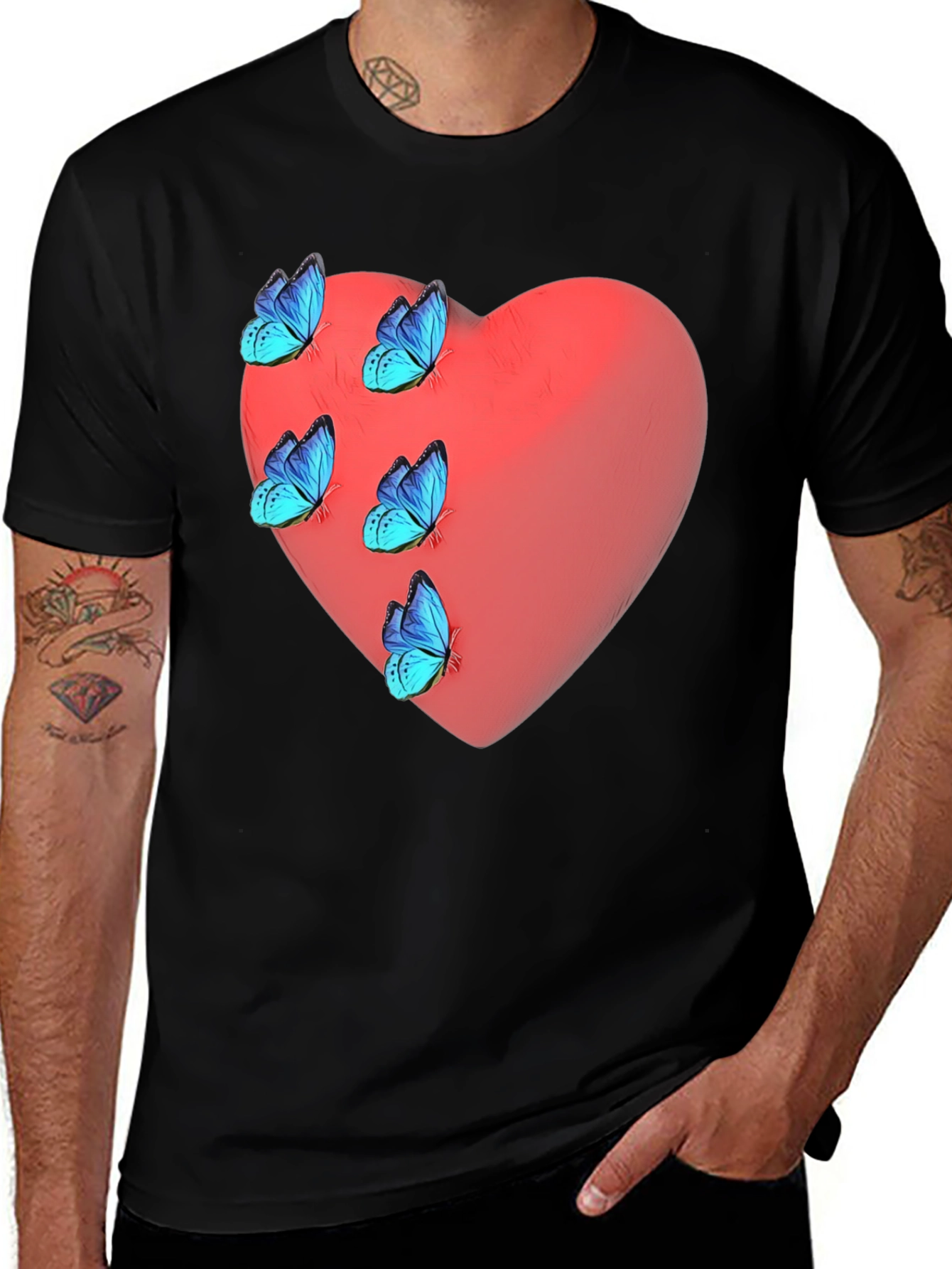 Variant 14 of Heart & Butterfly Graphic T-Shirt