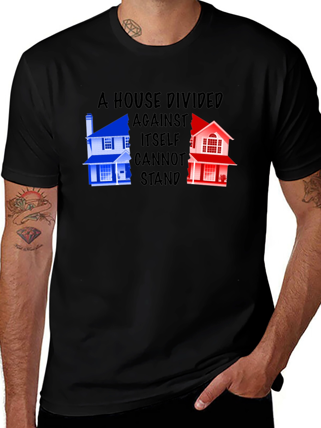 Variant 2 of Divided House T-Shirt: Political Statement Tee