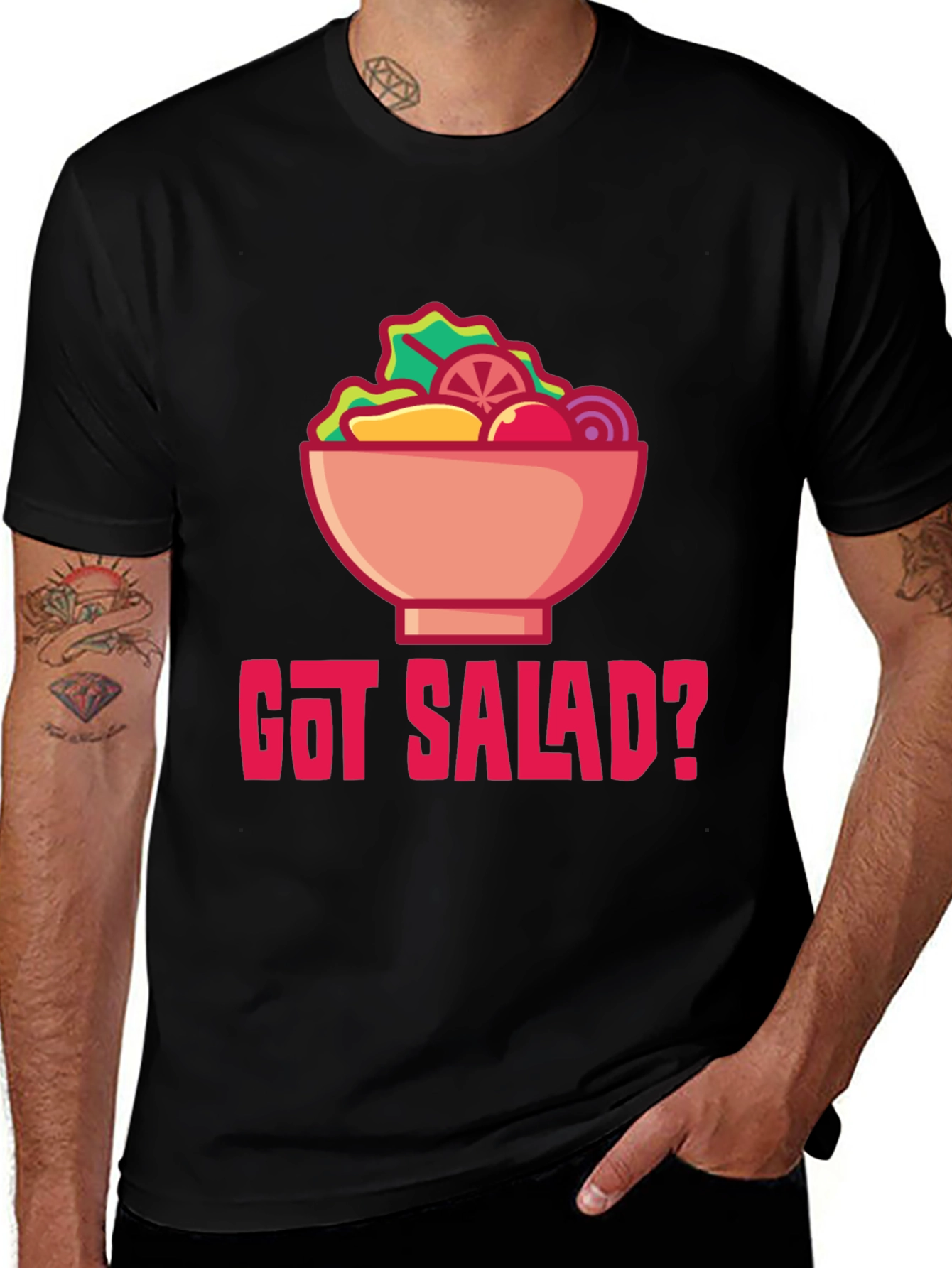 Variant 14 of Got Salad? Graphic Tee - Black Cotton Blend