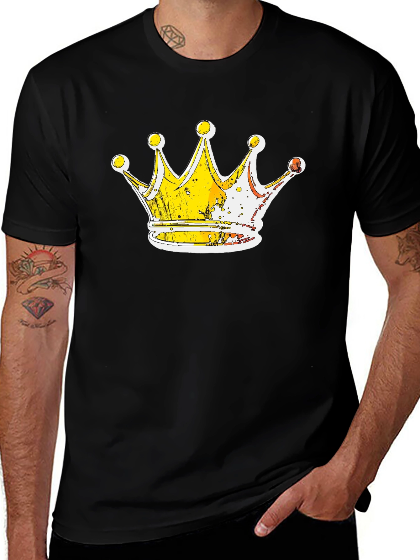 King Crown Graphic Tee - Black Cotton T-Shirt