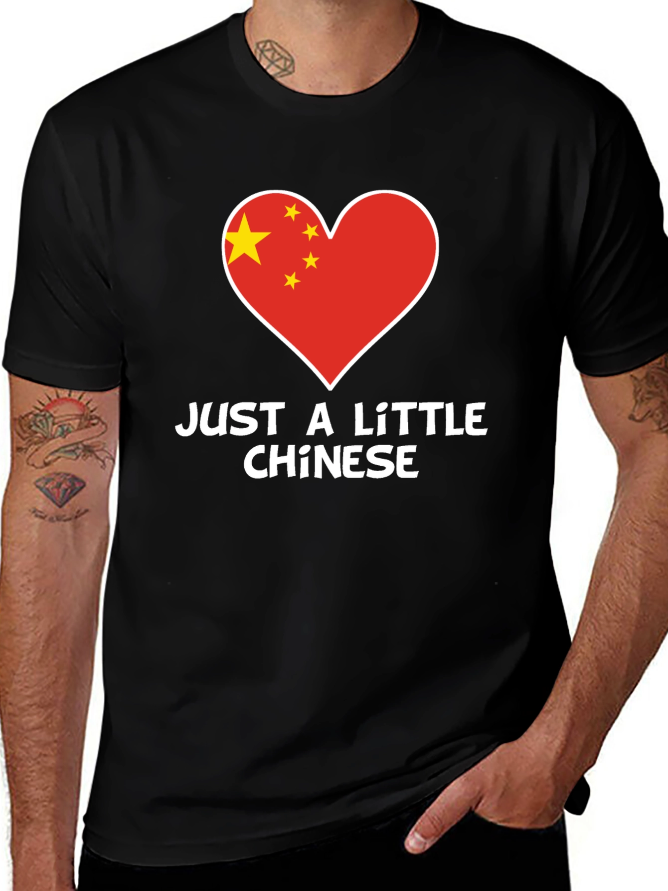 Just a Little Chinese Heart Flag Graphic Tee