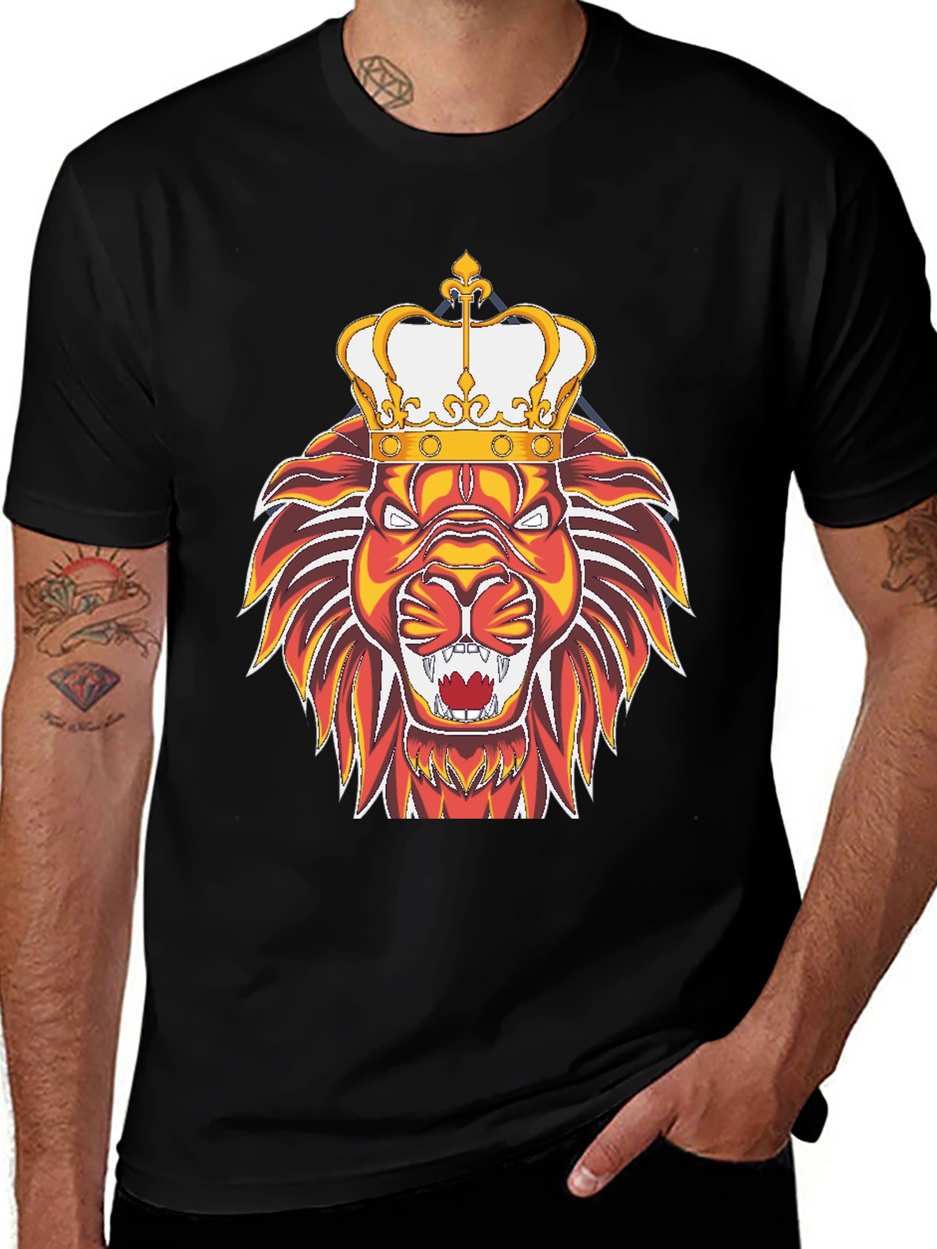 Variant 15 of Lion King Graphic Tee - Men's Black T-Shirt
